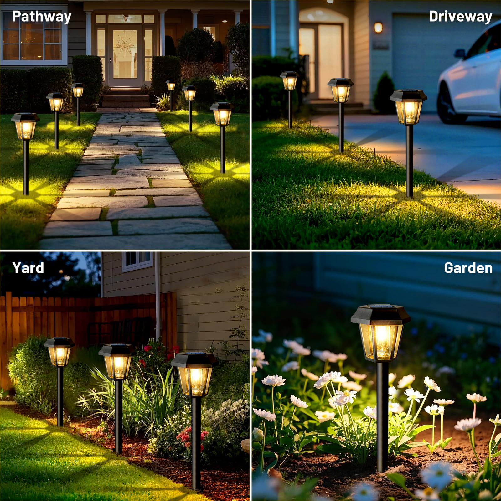 Solar Pathway Lights Outdoor 12 Pack Solar Lights Outdoor Waterproof With 3000K Tungsten Filament Bulb  Decor Driveway Lighting For Yard Garden Landscape Walkway Path Lawn FatherS Day (Warm White)