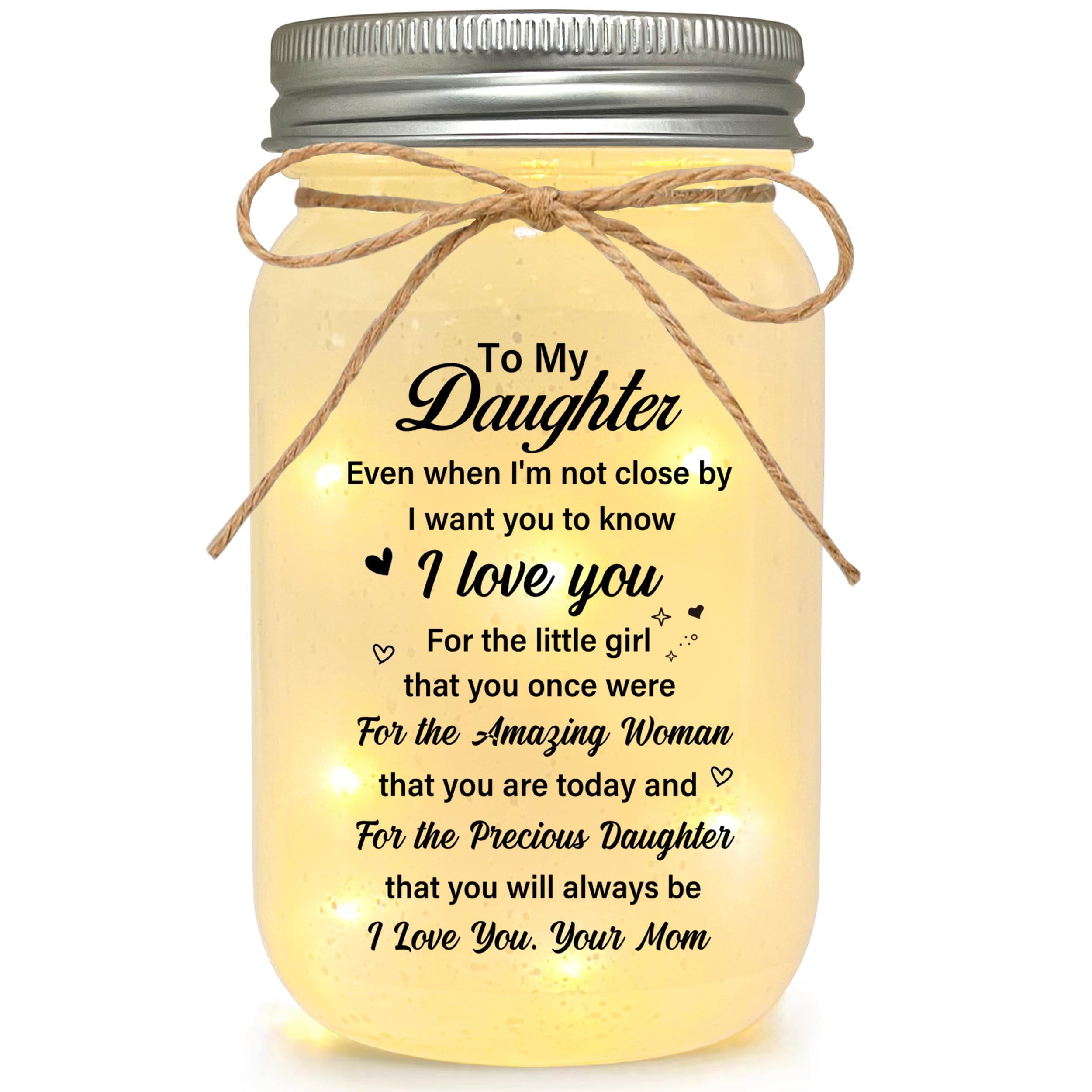 Le Xiaoxi Daughter Gifts From Mom  To My Daughter Mason Jar Night Lights  Christmas Mother S Day Birthday Gift For Daughter  18Th Birthday Gifts