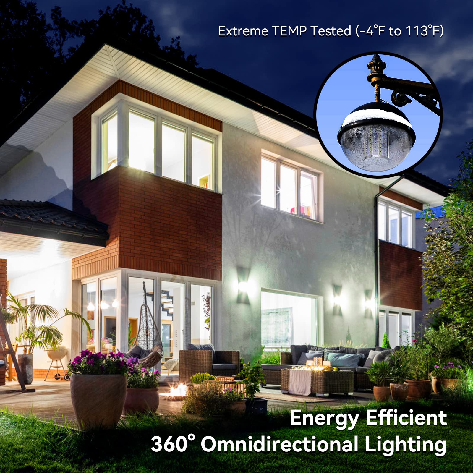 FanNicoo 60W LED Corn Light Bulb - 5500 Lumens, E26/E27 Base, Daylight White, Ideal for Garage, Warehouse, and Workshop