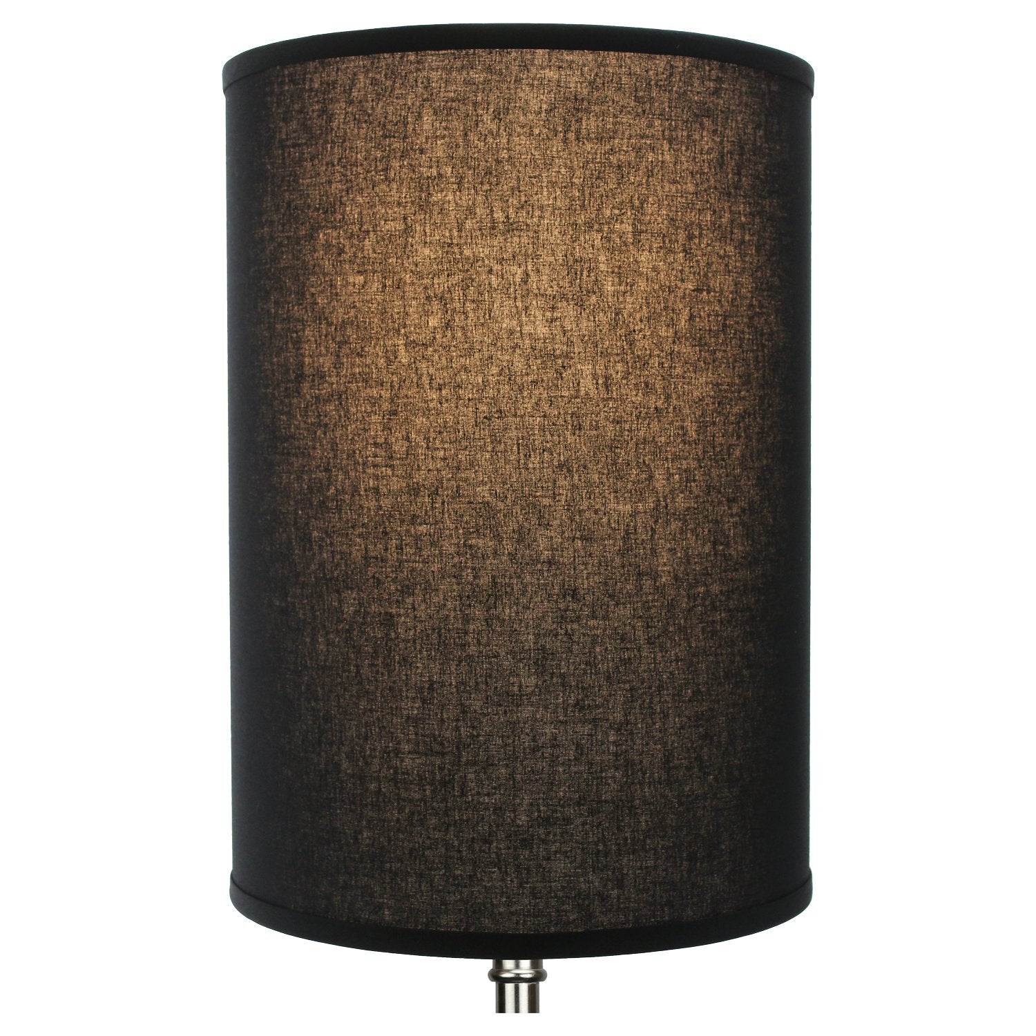 Fenchelshades.Com 12'' Diameter X 17'' Height Drum Lampshade Retro Rustic Vintage Hardback Usa Made (Black)