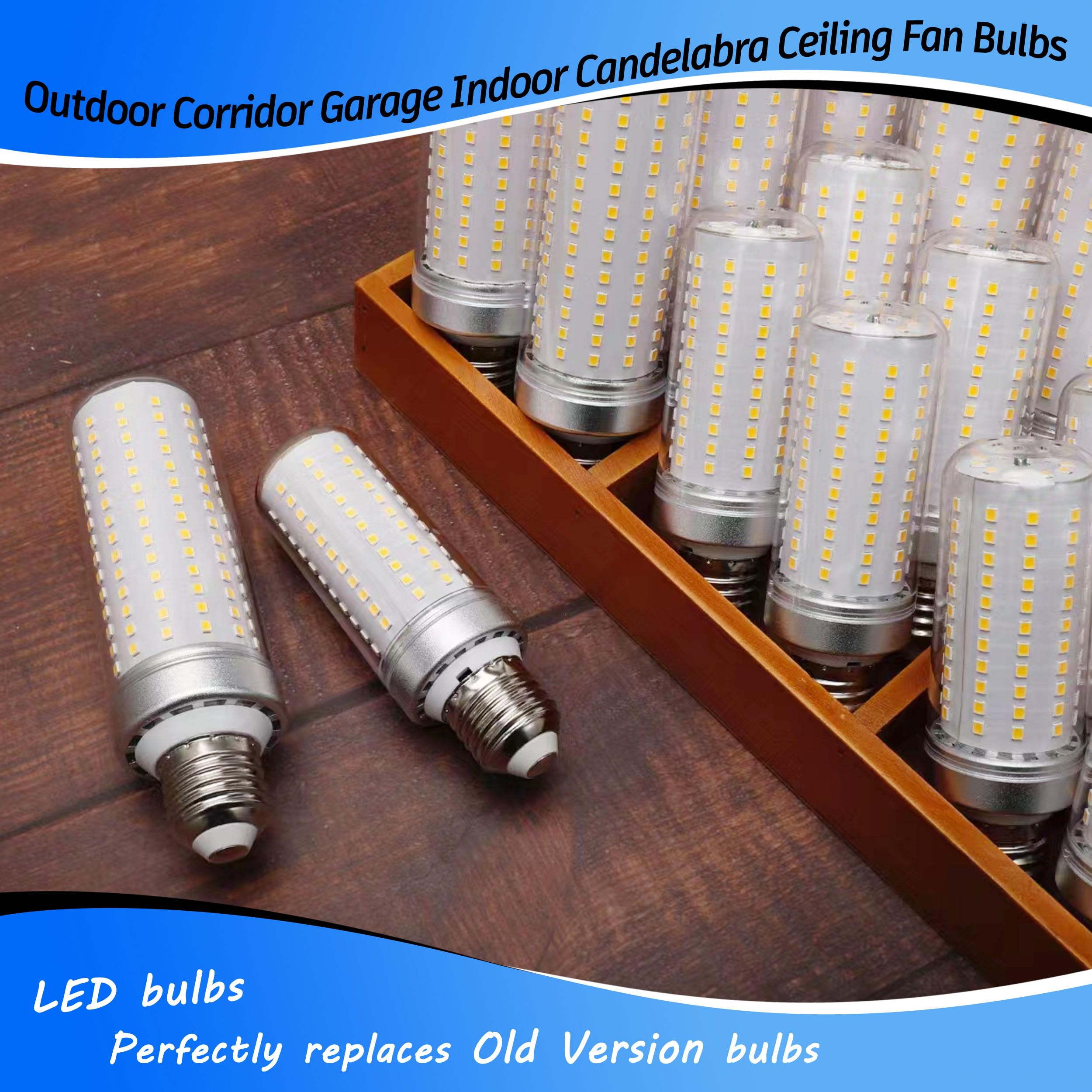 1.77*5.90Inch Big E26 Led Bulbs 20W Led Corn Light Bulbs 200 Watt Equivalent 3000 Lumen 6000K Daylight White For Outdoor Home At