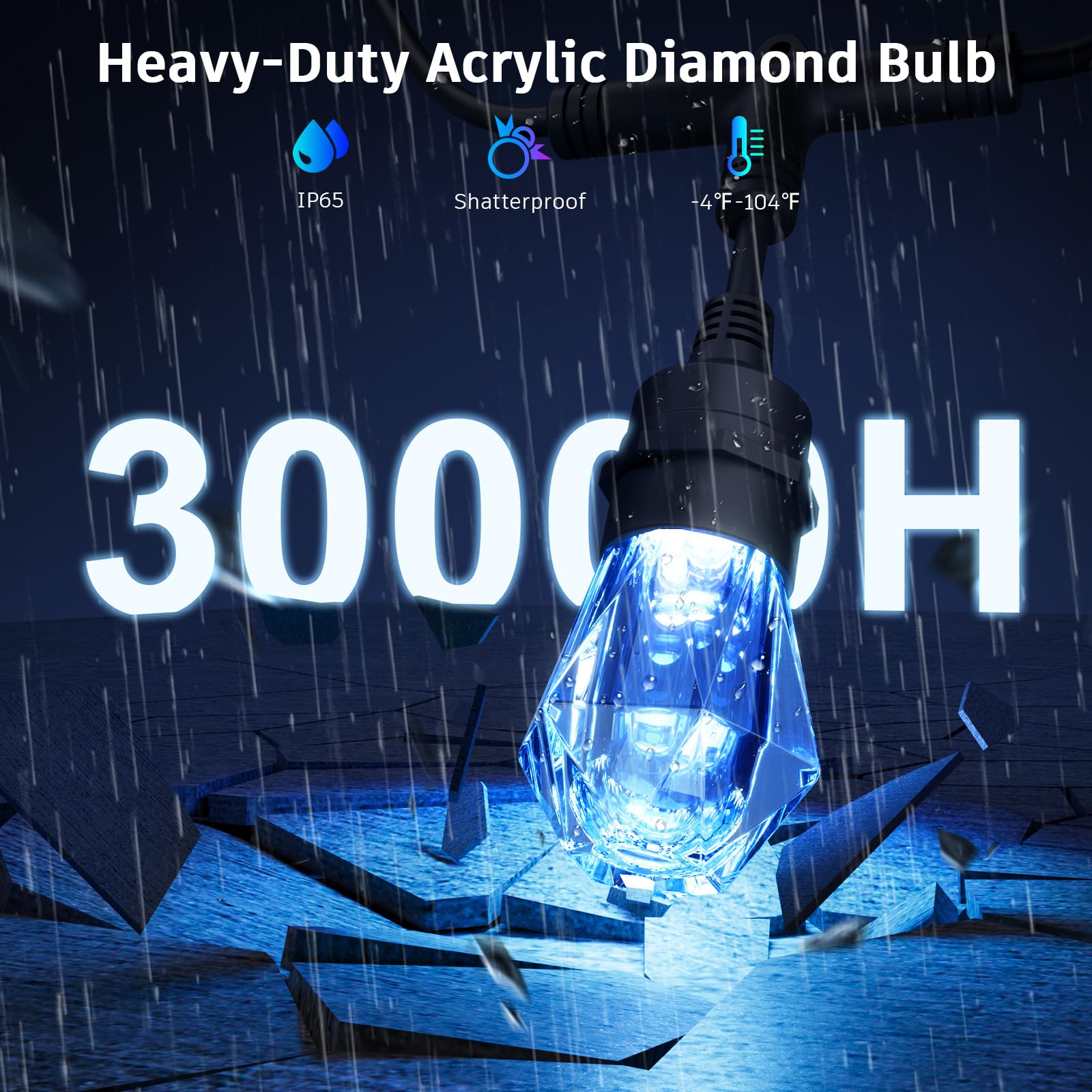 Xmcosy+ Smart Outdoor String Lights - 64Ft Rgbcwic Patio Lights With 24 Color Changing Bulbs, Led String Light For Outside Backy