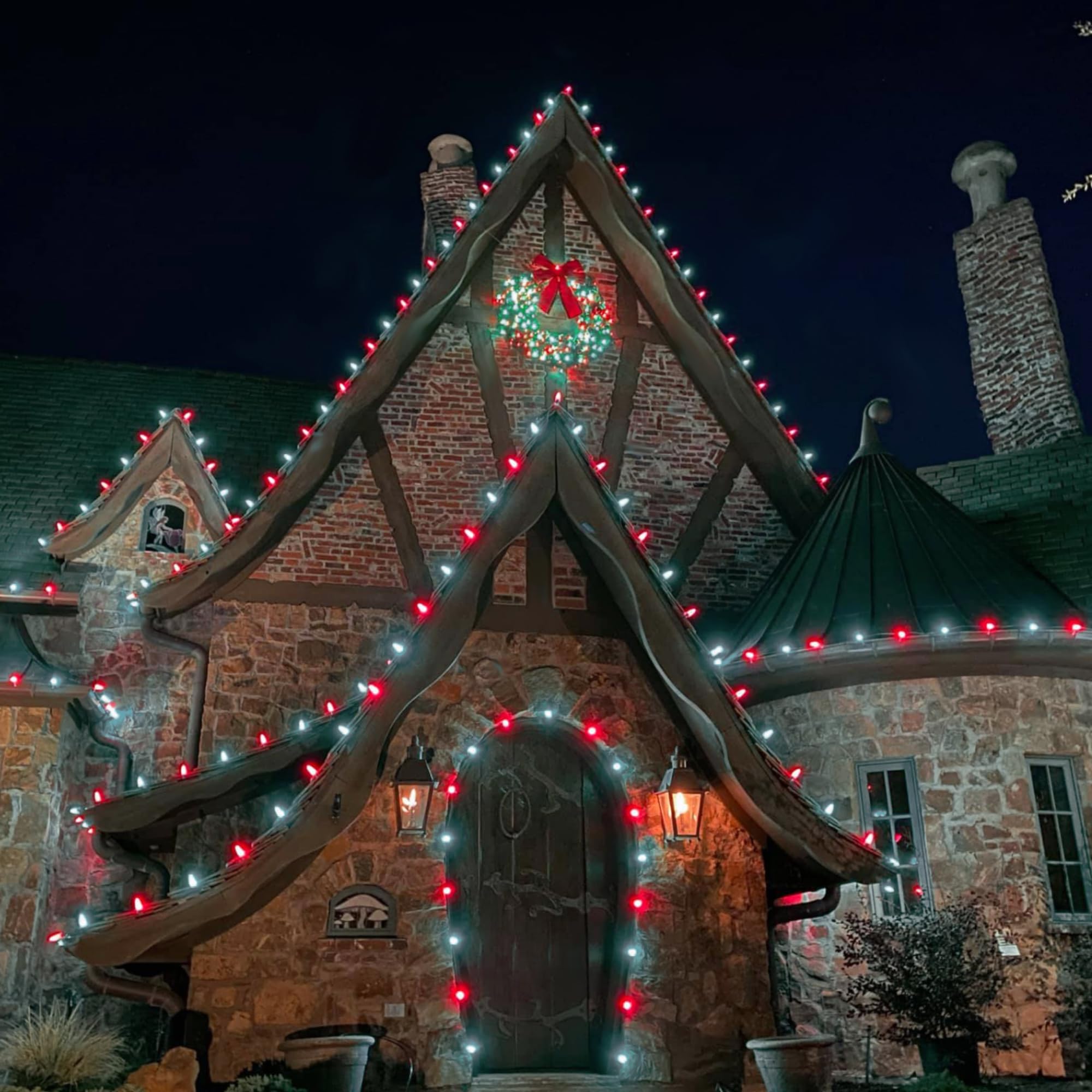 Dazzle Bright C9 Christmas String Lights, 100 Led Waterproof Red & White Fairy Lights, 66 Ft