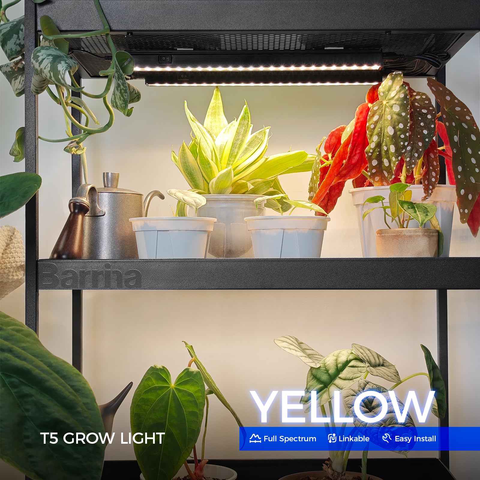 Barrina T5 Grow Lights For Indoor Plants Full Spectrum, 1Ft 10W (2 X 5W) Indoor Plant Light With Separate Switch, Linkable, Grow