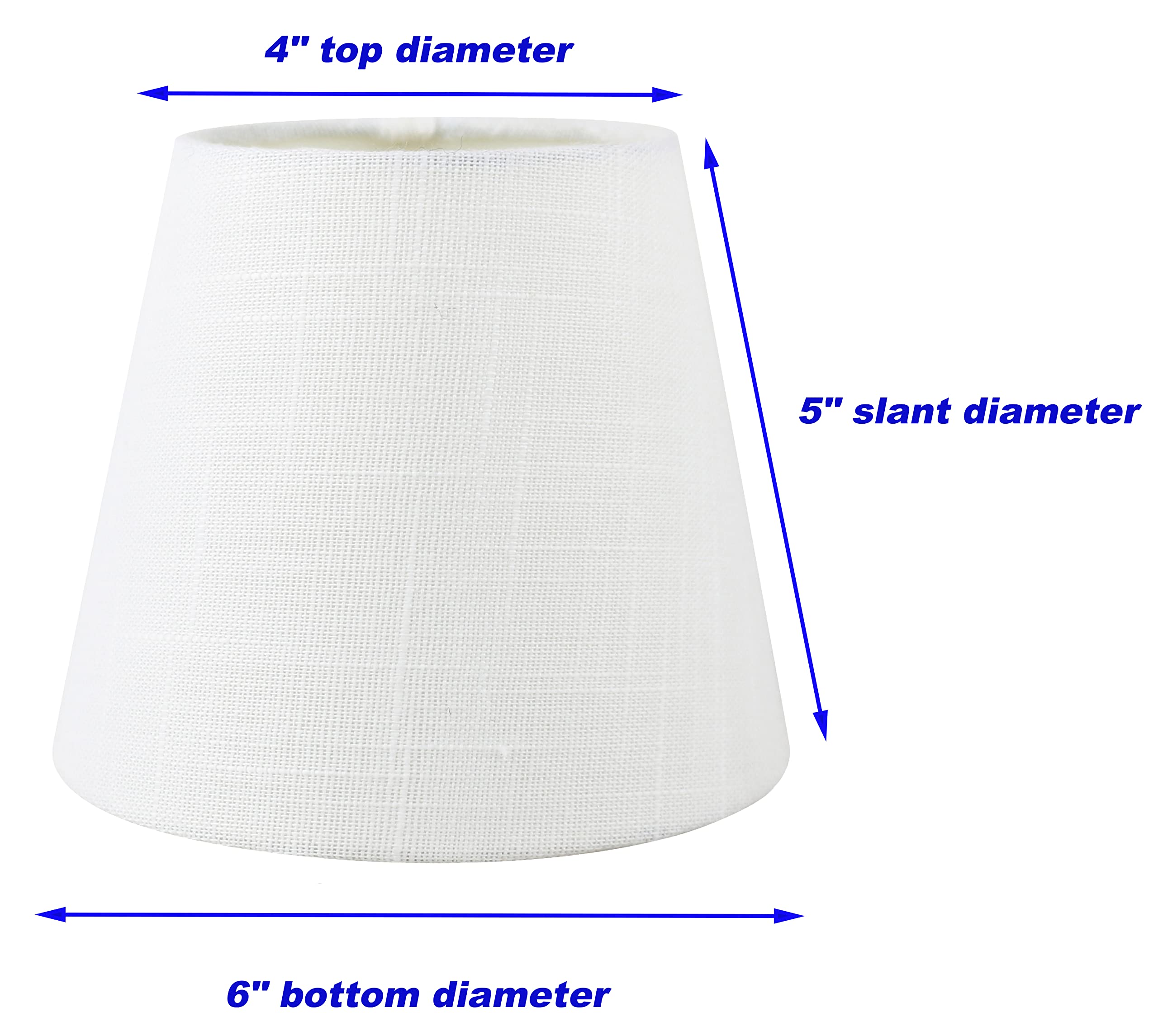 Meriville Set Of 2 Off White Linen Clip On Chandelier Lamp Shades, 4-Inch By 6-Inch By 5-Inch