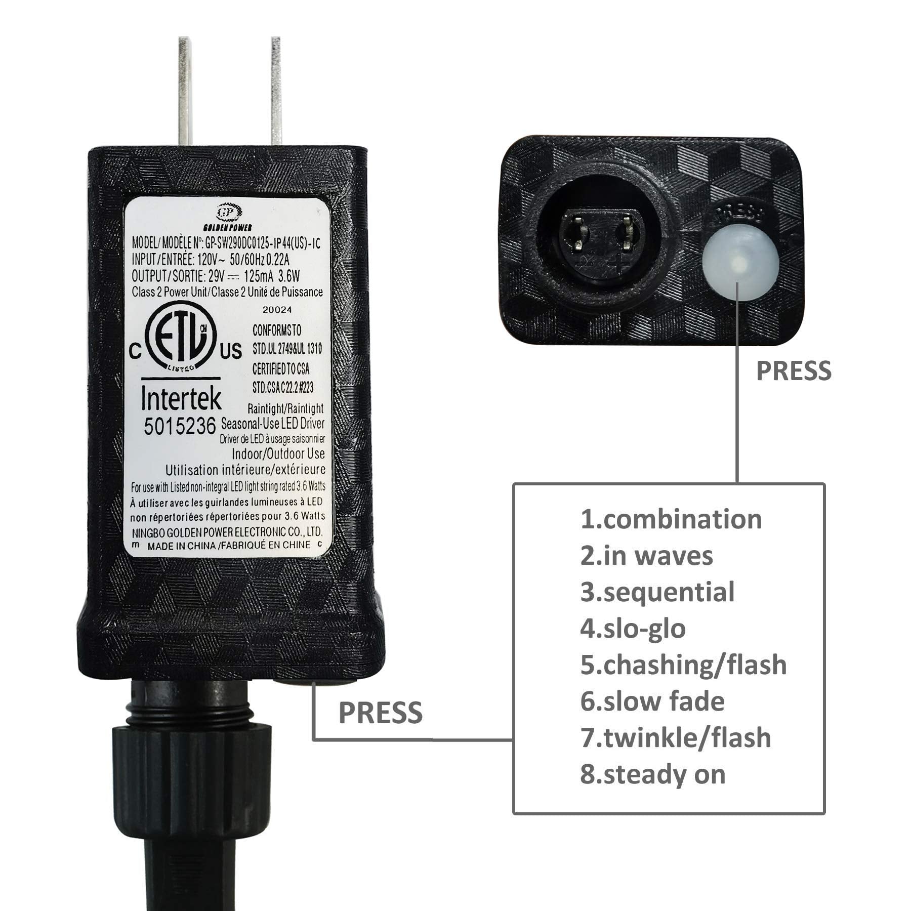 100-1000 Led Christmas Lights, Low Voltage Fairy String Lights With 8 Modes, Ideal For Xmax Tree, Garden, Home, Party, Halloween Festival Deco (Warm White, 200 Leds)