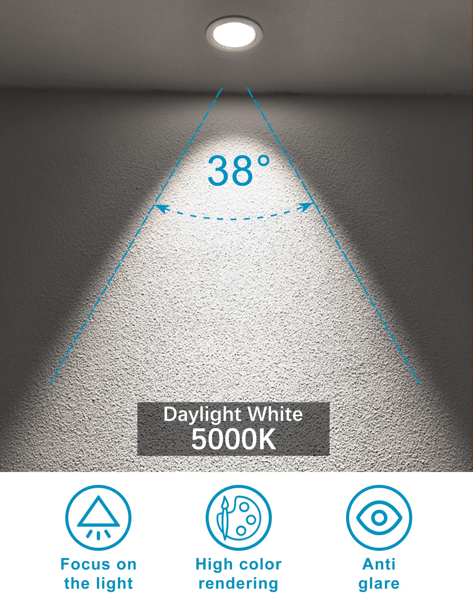 Gohdlamp 12 Pack Mr16 Led Bulbs, 50 Watt Equivalent Landscape Light Bulbs, 5000K Daylight White 5W Gu5.3 Mr16 12V Spotlight Bulb