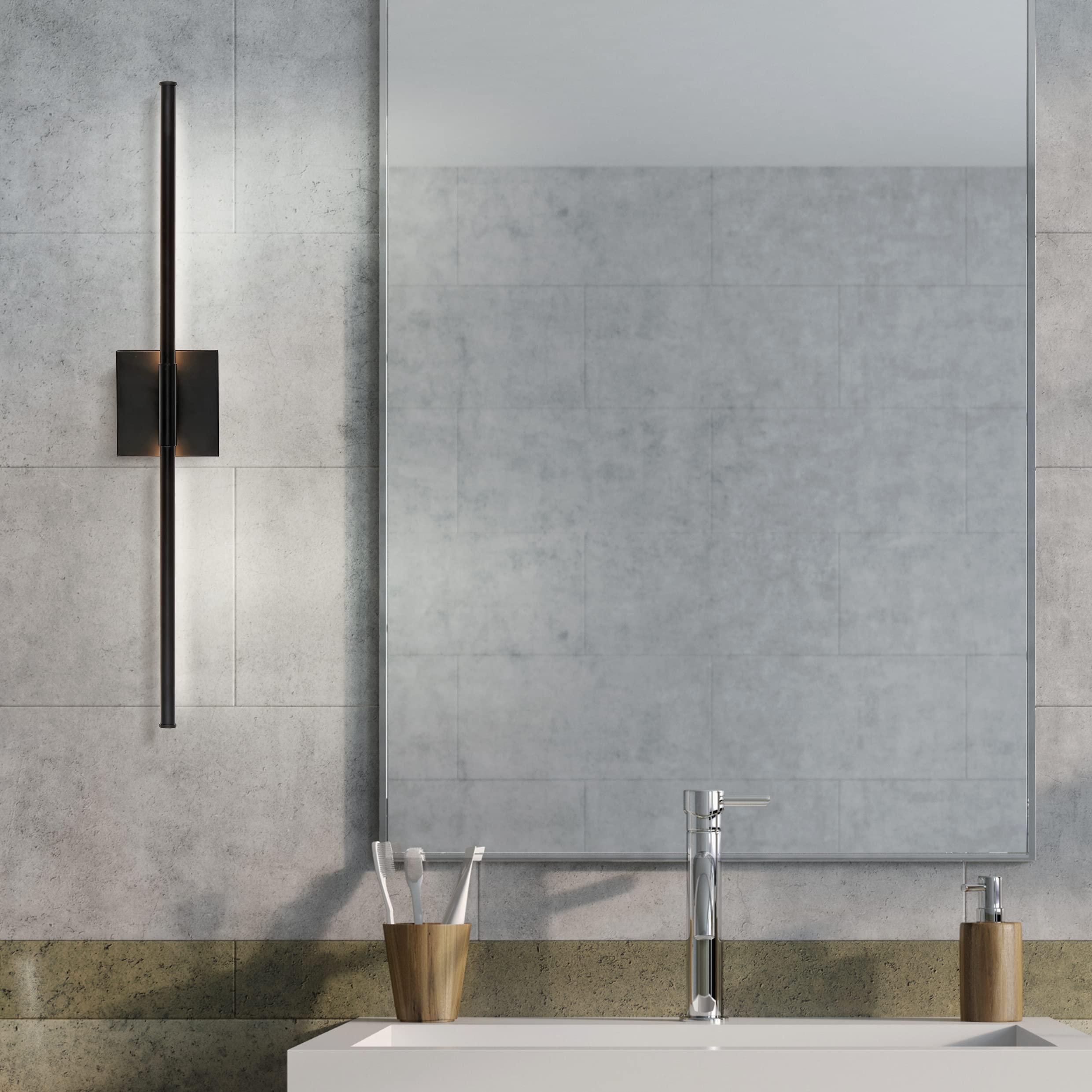 Jonathan Y Jyl7022C Makena 28'' Dimmable Integrated Led Modern Metal Wall Sconce Minimalistic Contemporary 3000K 10W Bulbs Entry