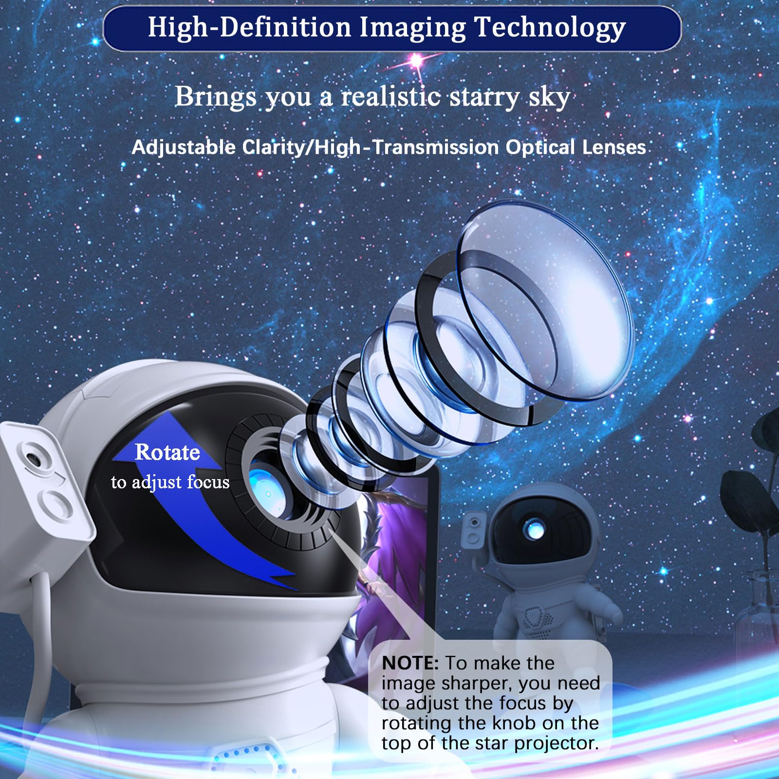 Vansmago Astronaut Galaxy Projector - 13 In 1 Led Star Night Light For Kids & Adults