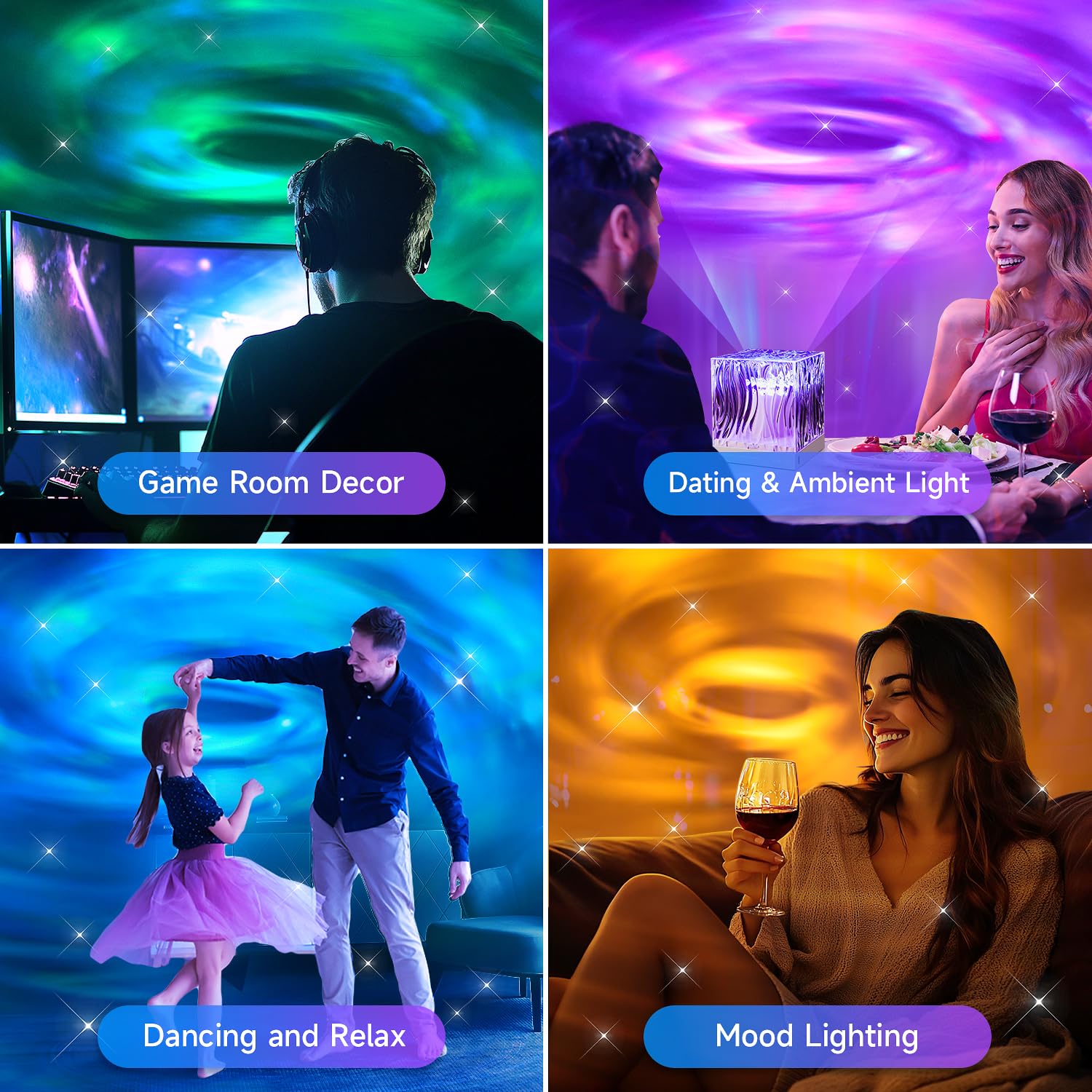 Space Projector For Bedroom, 18 Colors Hologram Cube Galaxy Projector For Bedroom, Dimmable Galaxy Light Projector For Bedroom,R