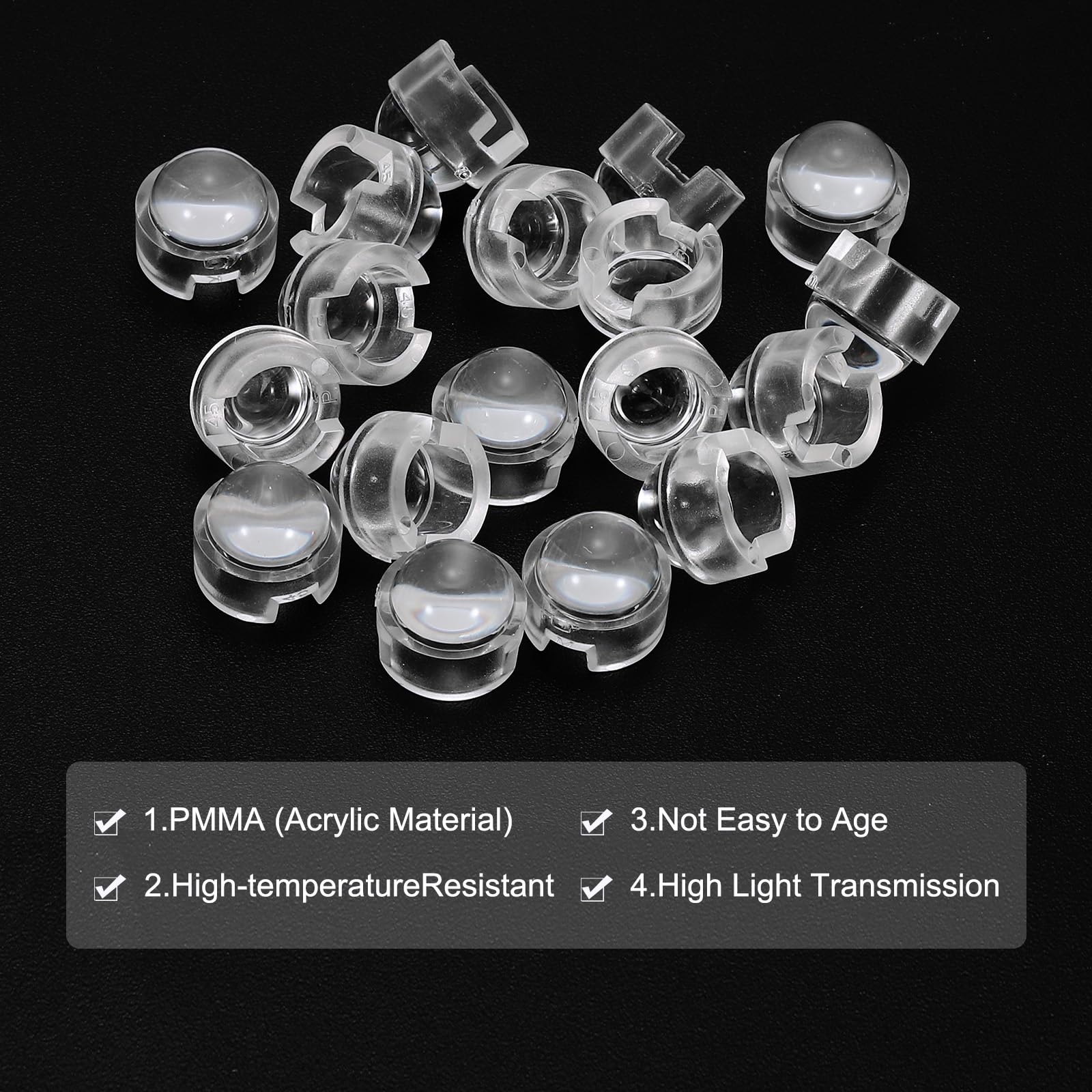 Patikil 12Mm Led Convex Lens, 36 Pack 45 Degree Beam Angle Pmma Acrylic Led Optical Convex Condenser Lens For 1W 3W Led Lamp Bea