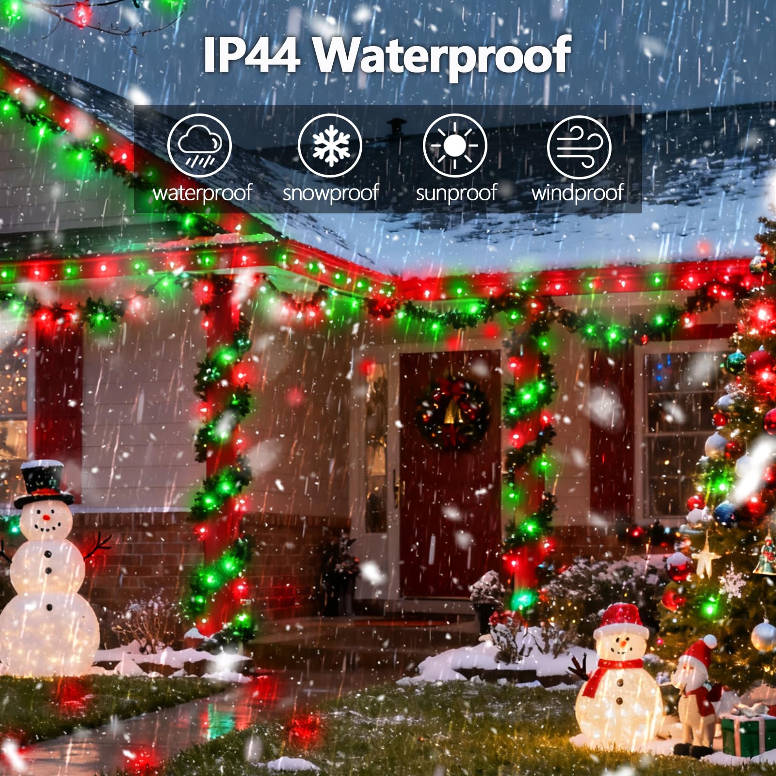 Voice Control 88Ft 240Led Smart Christmas String Lights Outdoor/Indoor | String Lights Plug In With Remote  12Modes  7Voice Commands & Timers  Christmas Twinkle Light For Xmas Tree Decor (Red & Green)