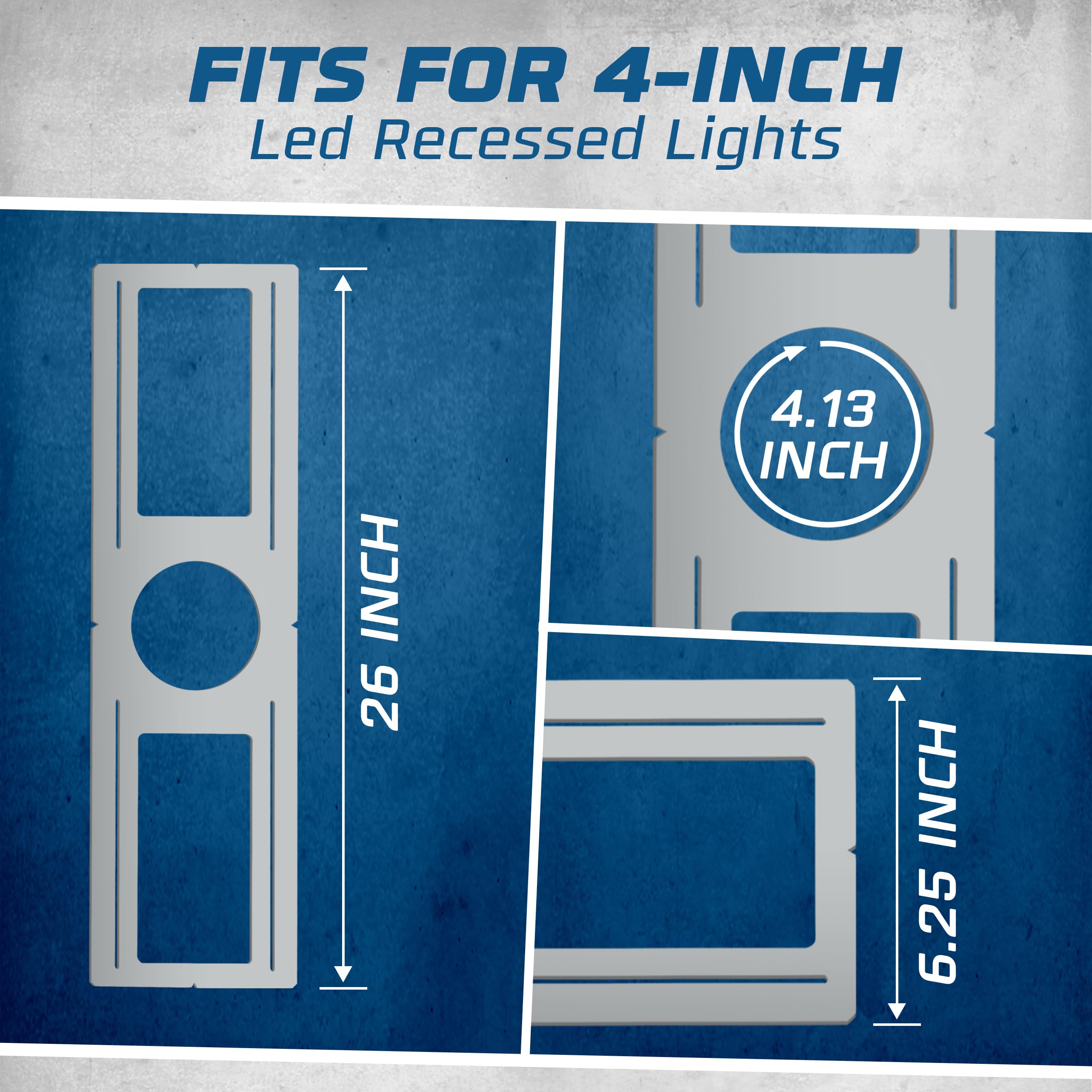 Ohlectric 48 Pack – New Construction Mounting Plate For 4 Inch Led Downlight – Slim Steel Rough In Plate/Bracket – Made Of Galvanized Steel Recessed Led Light Plate -Slim Light Kit Bracket