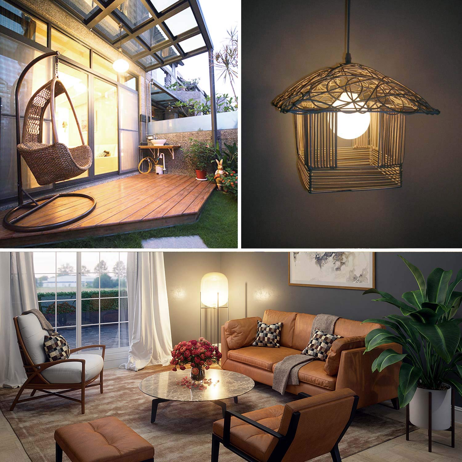 OMAYKEY 15W Dimmable LED Globe Bulb, 100W Equivalent, 1000 Lumens, 3000K Soft White, Vintage Edison G125, E26 Base,