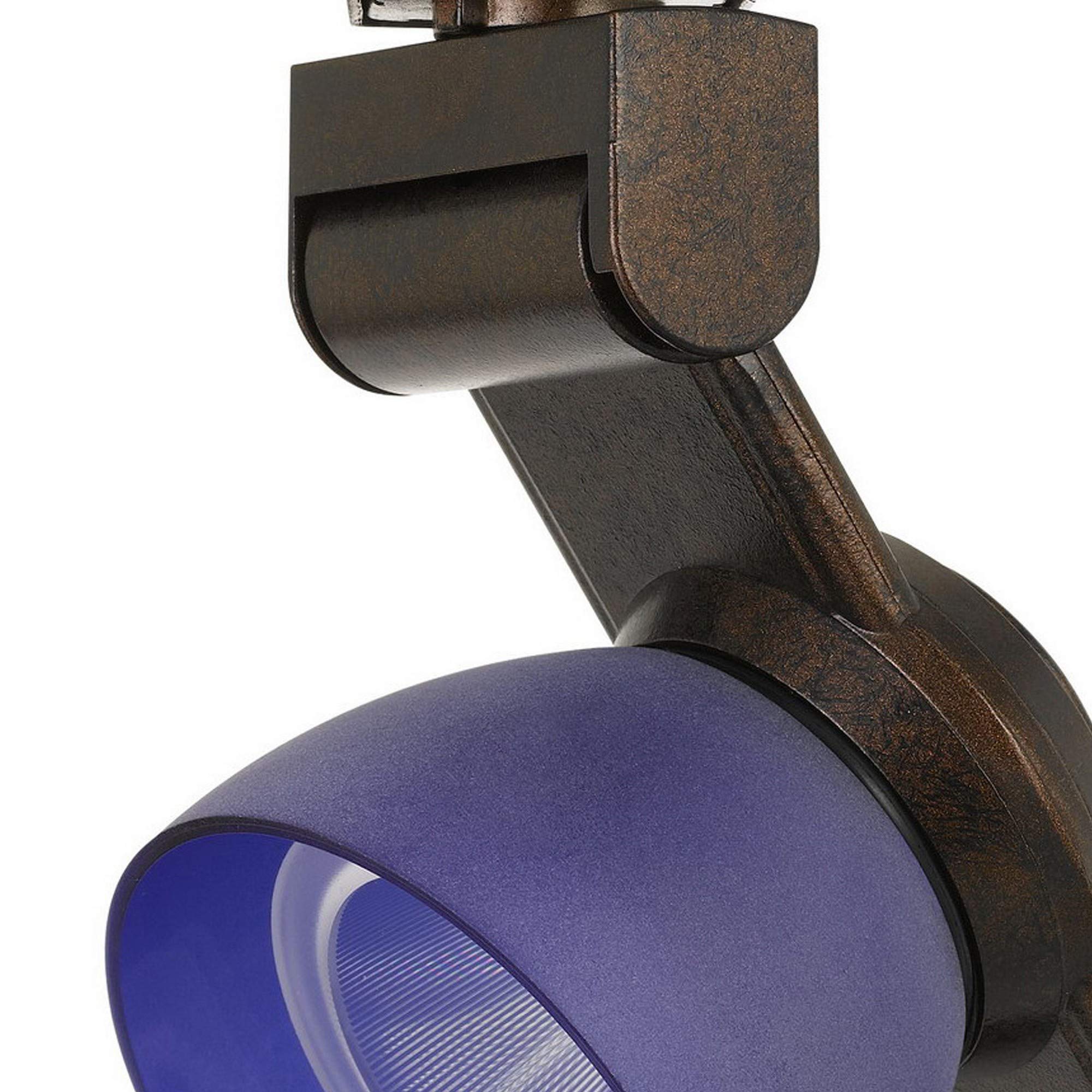 Benjara 12W Integrated Metal And Polycarbonate Led Track Fixture, Bronze And Blue