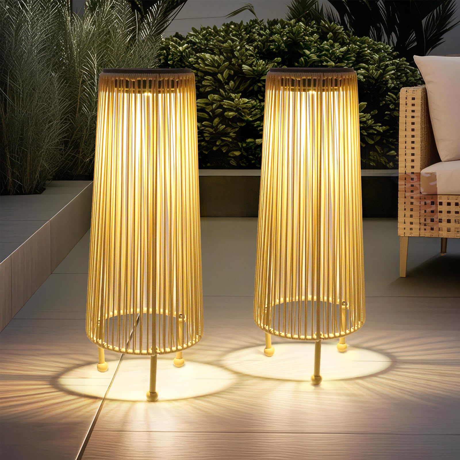 Yorezcop Outdoor Solar Floor Lamp, Upgraded Solar Patio Lamp, Brighter Outdoor Floor Lamp, Auto On/Off Patio Lamps Outdoor for Y