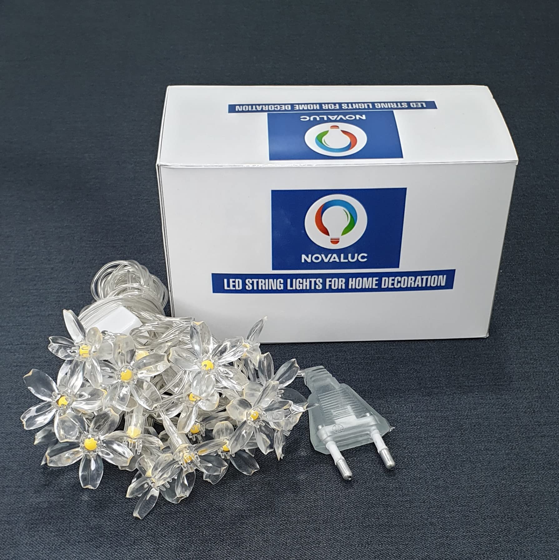 NOVALUC 16 Led Blossom Flower Fairy String Lights, 3 Meters Led Christmas Lights For Diwali Home Decoration (Warm White)