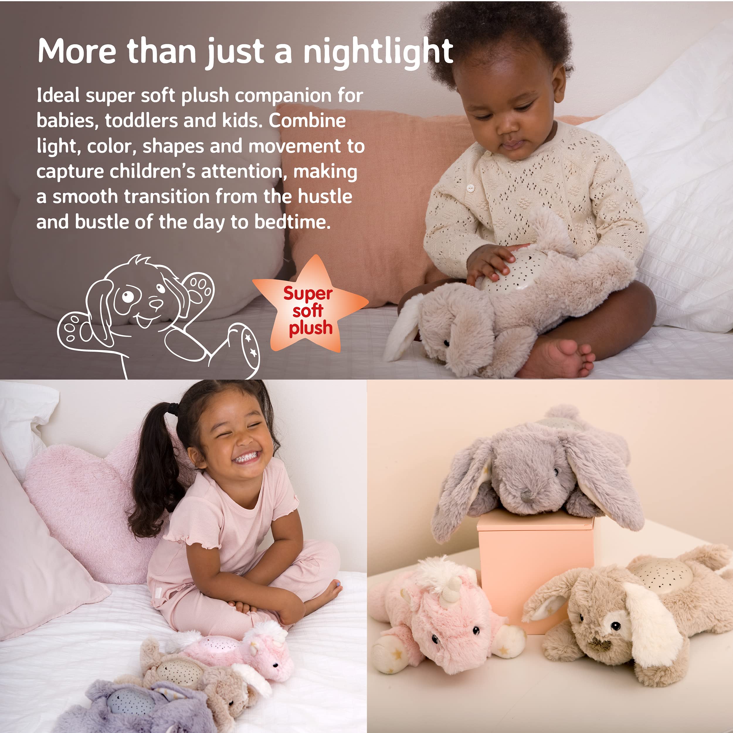 Cloud b Calming Mini Nightlight Star Projector | Gentle Brightness | 3 Colors | 1 Constellation | Auto-Shutoff | Dream Buddies P