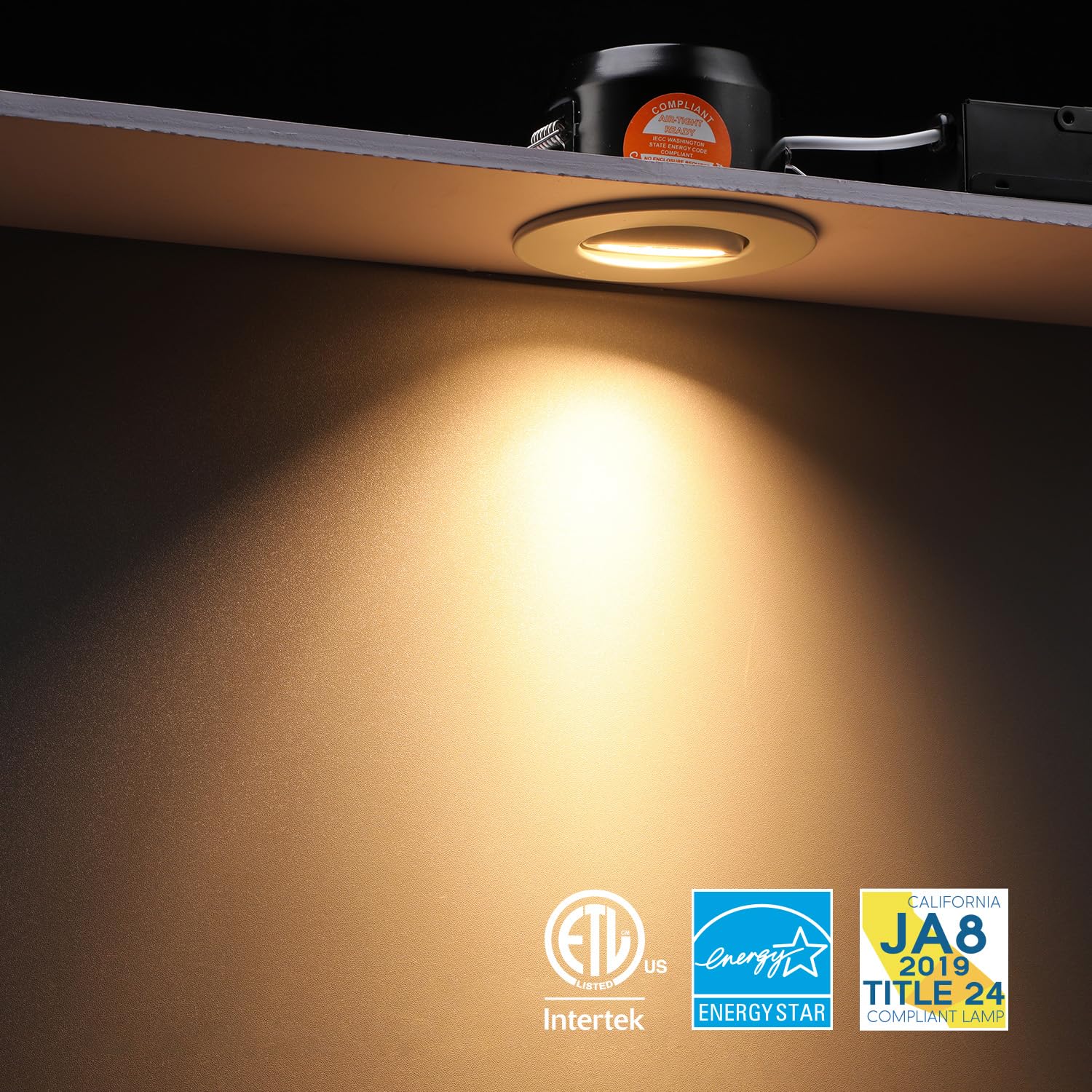 TORCHSTAR 12-Pack 3" Gimbal LED Recessed Light, 7W Dimmable, Warm White 3000K, Metal, ETL Certified, Adjustable Eyeball