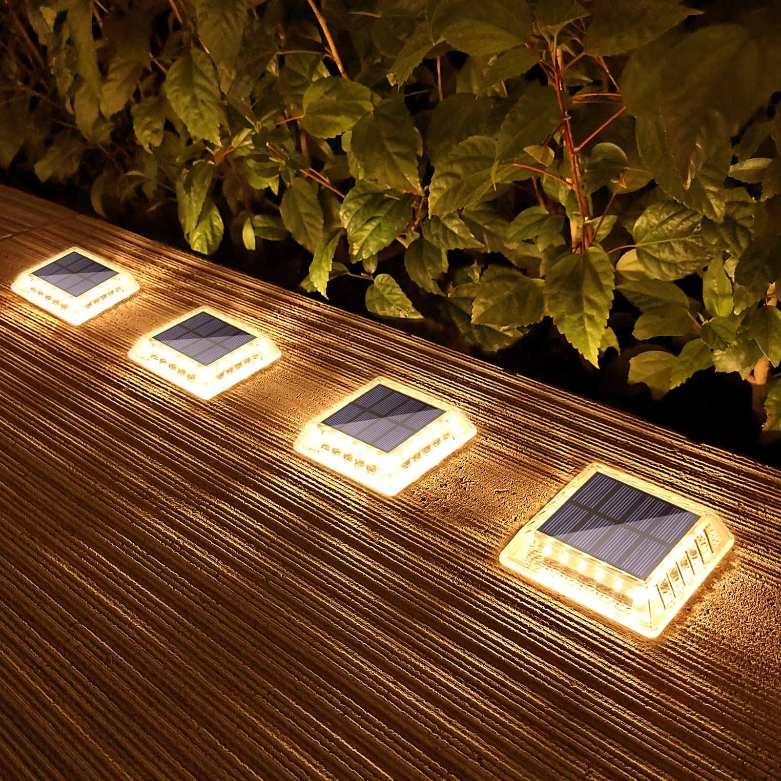 Lacasa Outdoor Solar Light, 4 Pack, IP68 Waterproof, Auto On/Off, Warm White 2700K, Square, Model KS-C9-4