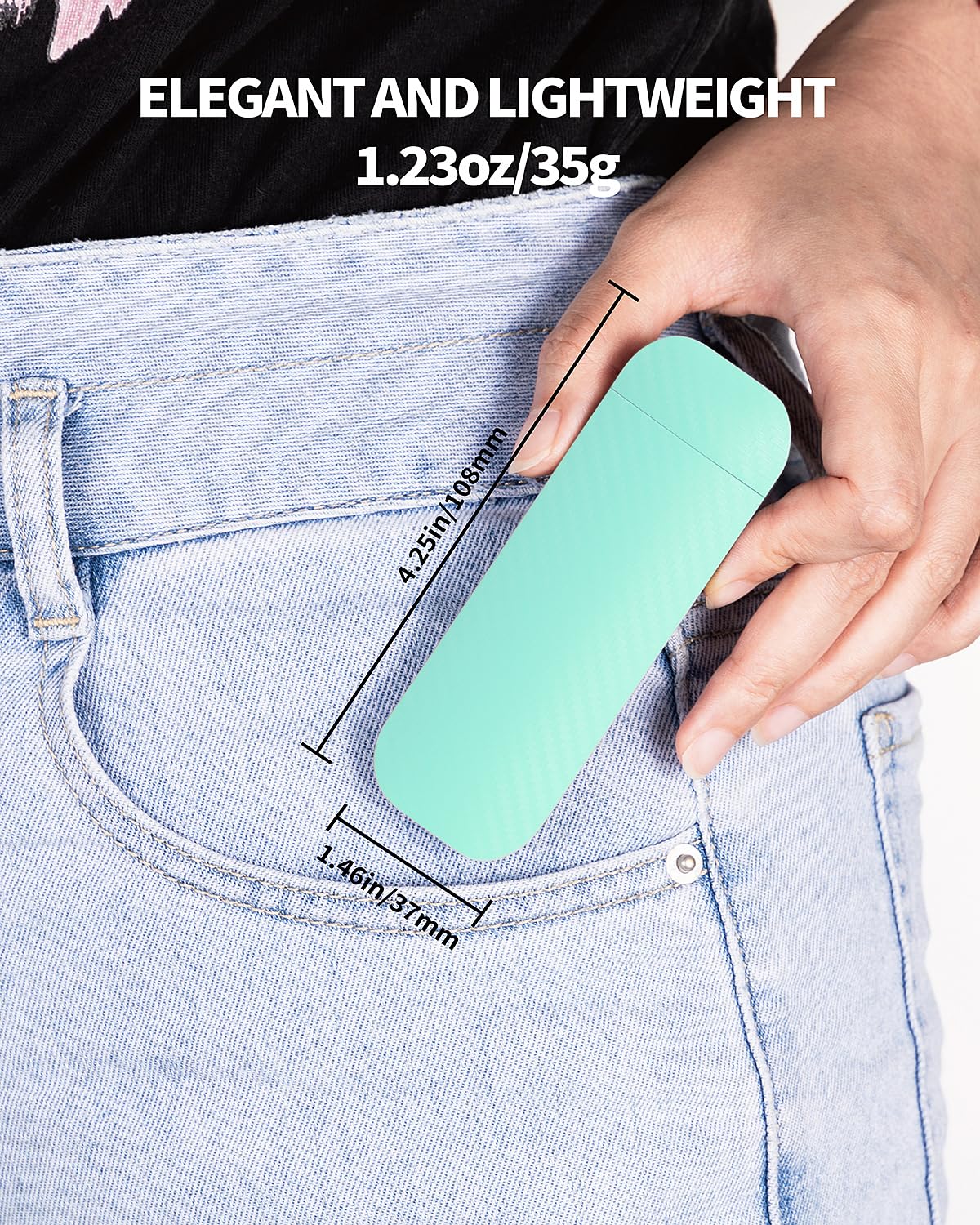 Hemonnkam Clip On Reading Light, Rechargeable, 5 Brightness Levels, 3 Color Modes, Light Blue