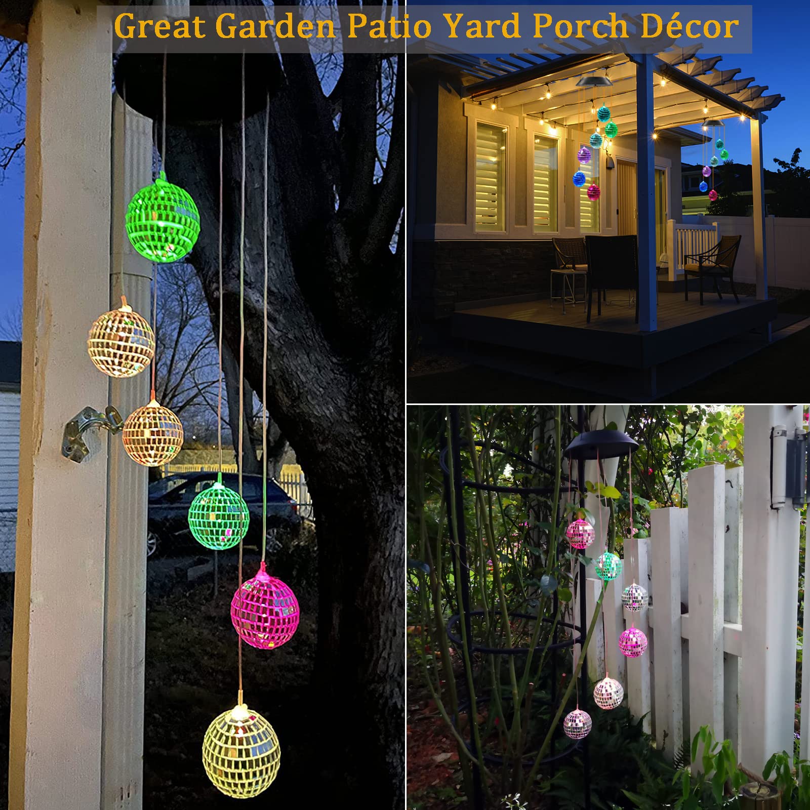 Kwaiffeo Solar Disco Ball - Multicolor Outdoor Decor with Color Changing Lights - Perfect Birthday Gift for Women, Moms, and Teachers