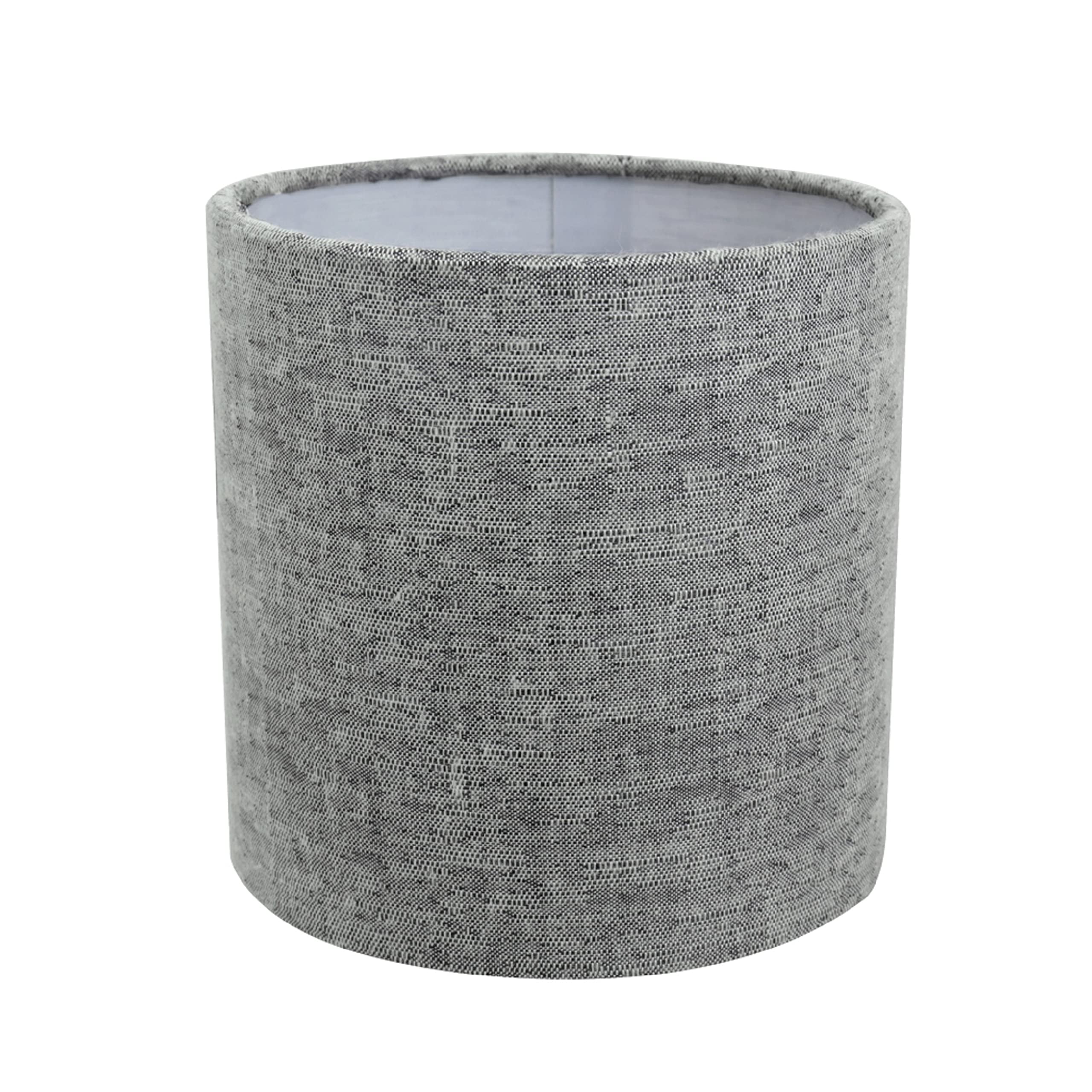 Aspen Creative 31191 Transitional Drum (Cylinder) Shaped Clip-On Construction Lamp Shade in Grey, 5&quot; wide (5&quot; x 5&quot; x 5&quot;)
