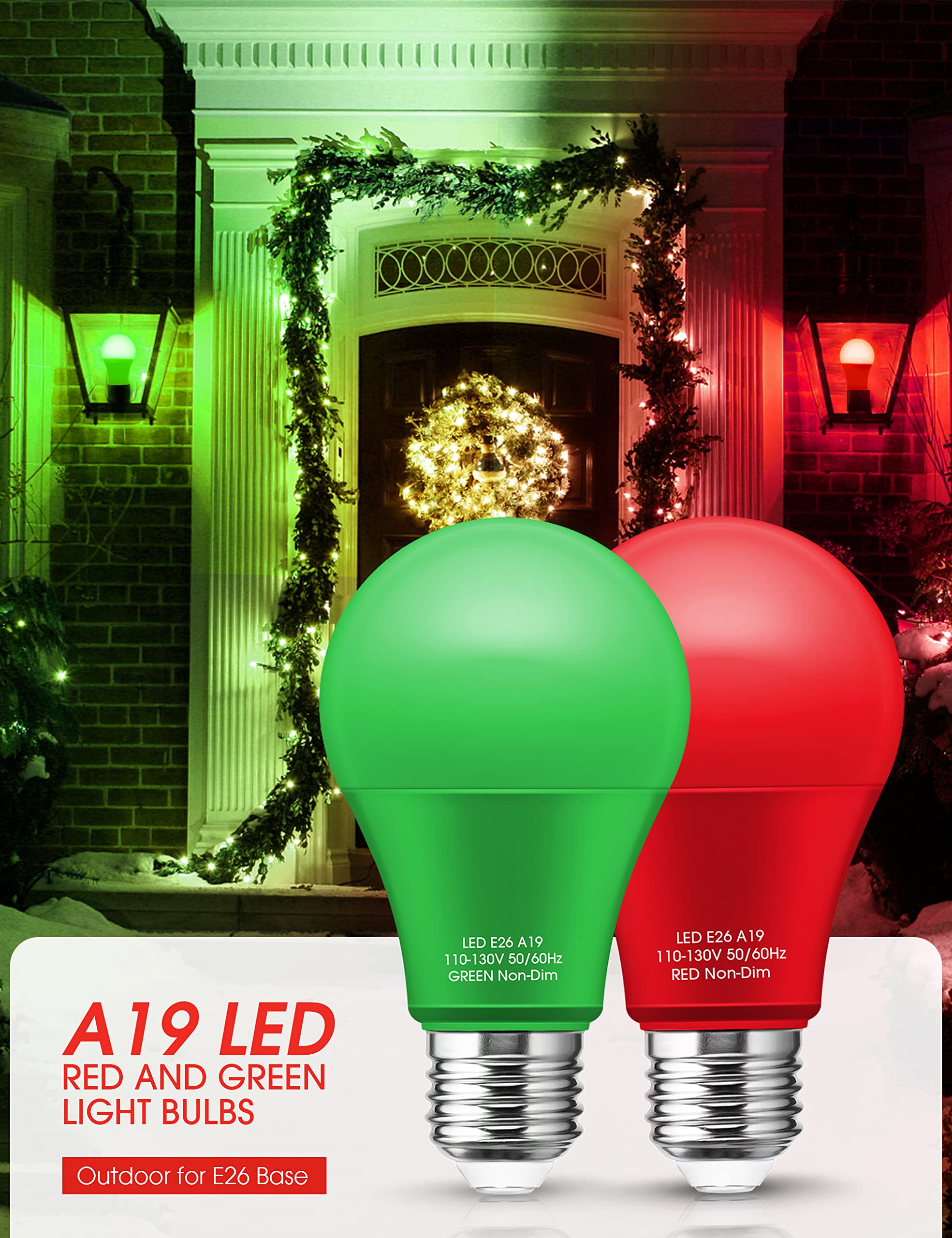 Woxeon Orange Led Light Bulb [4 Pack] - A19 9W E26 Base For Halloween & Holiday Decor