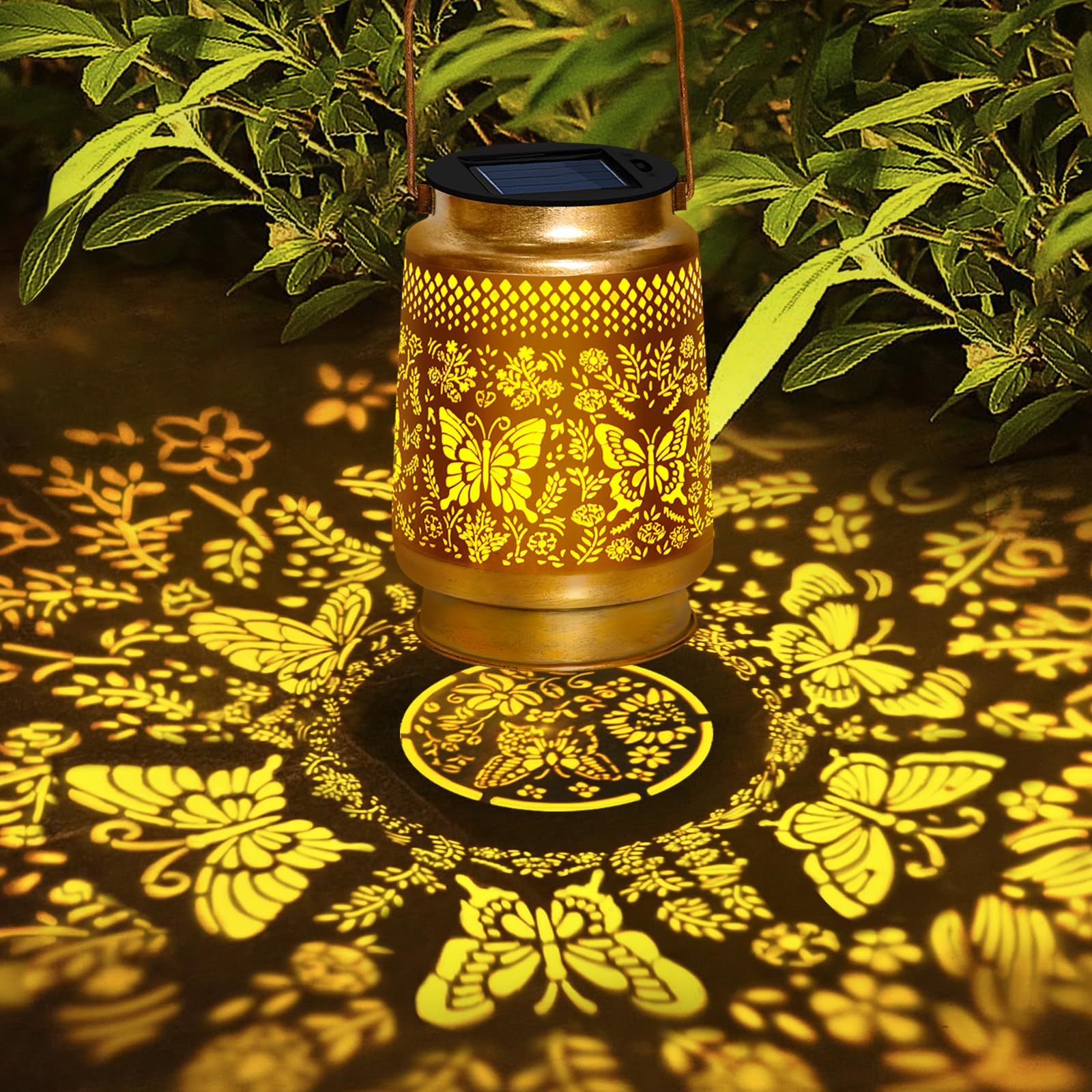Solar Lanterns Outdoor Waterproof Butterfly Solar Lights Garden Decor,Butterfly Gift For Mom Women Grandma,Hanging Solar Lights