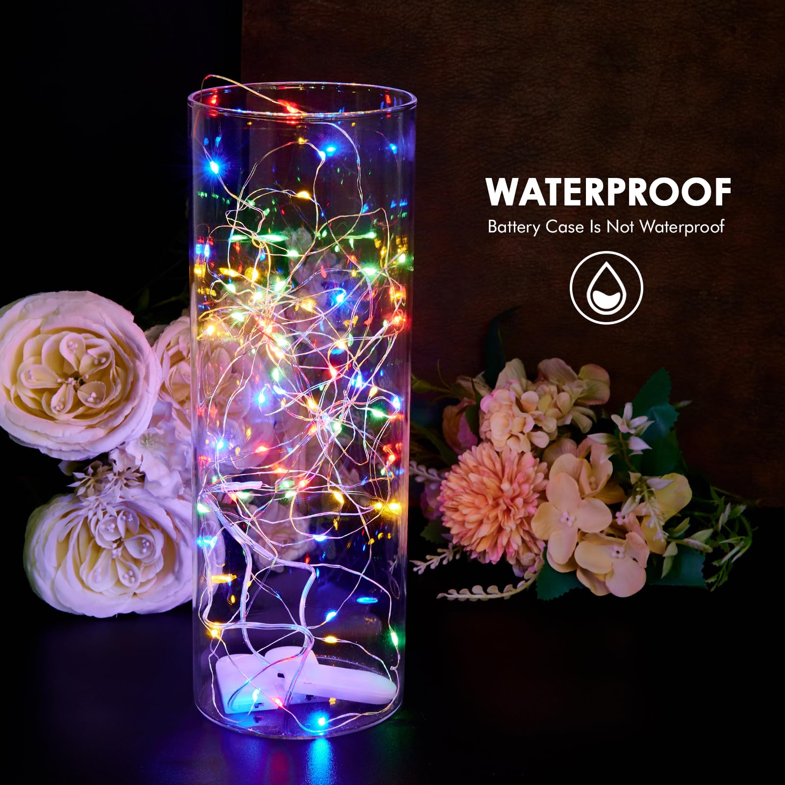 Bexdir 12 Pack Fairy Lights, 7FT 20LED Waterproof Silver Wire, Battery Operated, Coloured, Outdoor/Indoor Home Decor