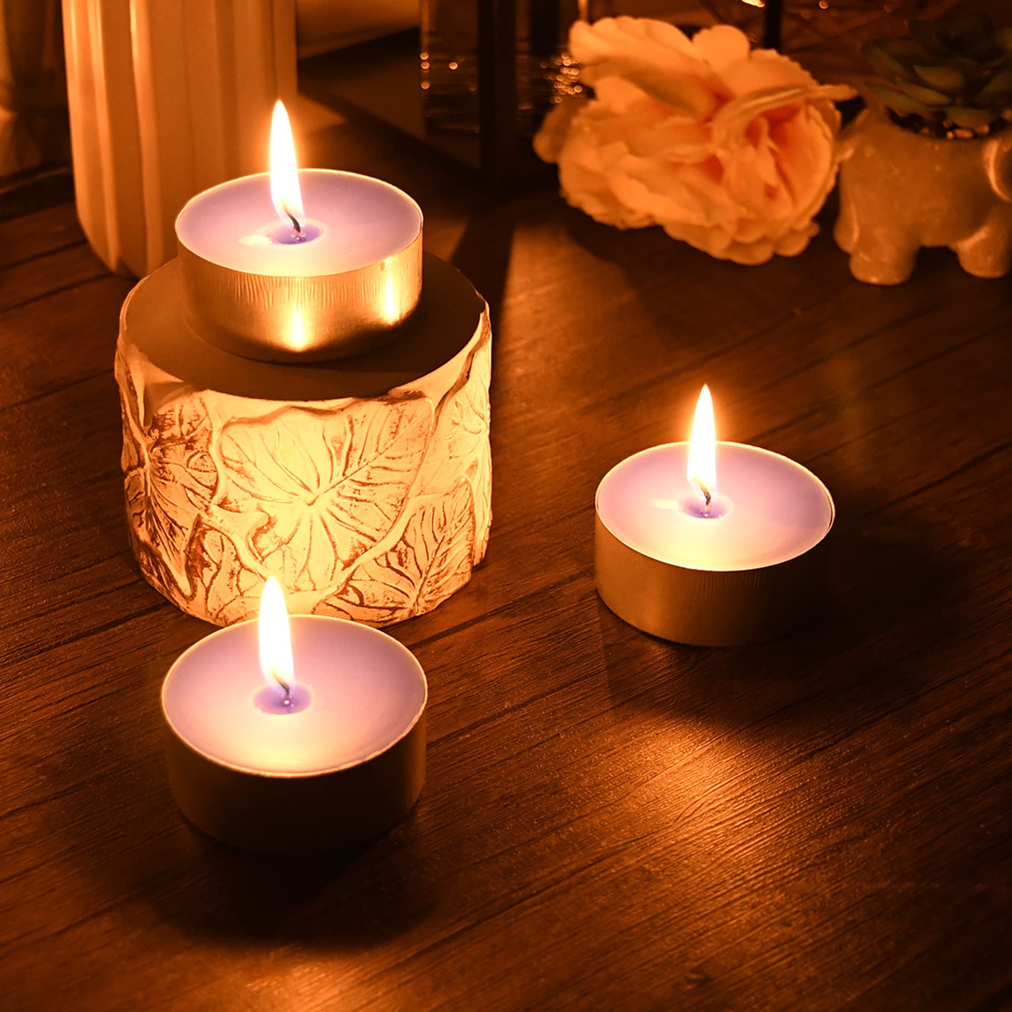 Zest Candle 12-Piece Tin Cups Tealight Candles, Mega Oversized Blue S