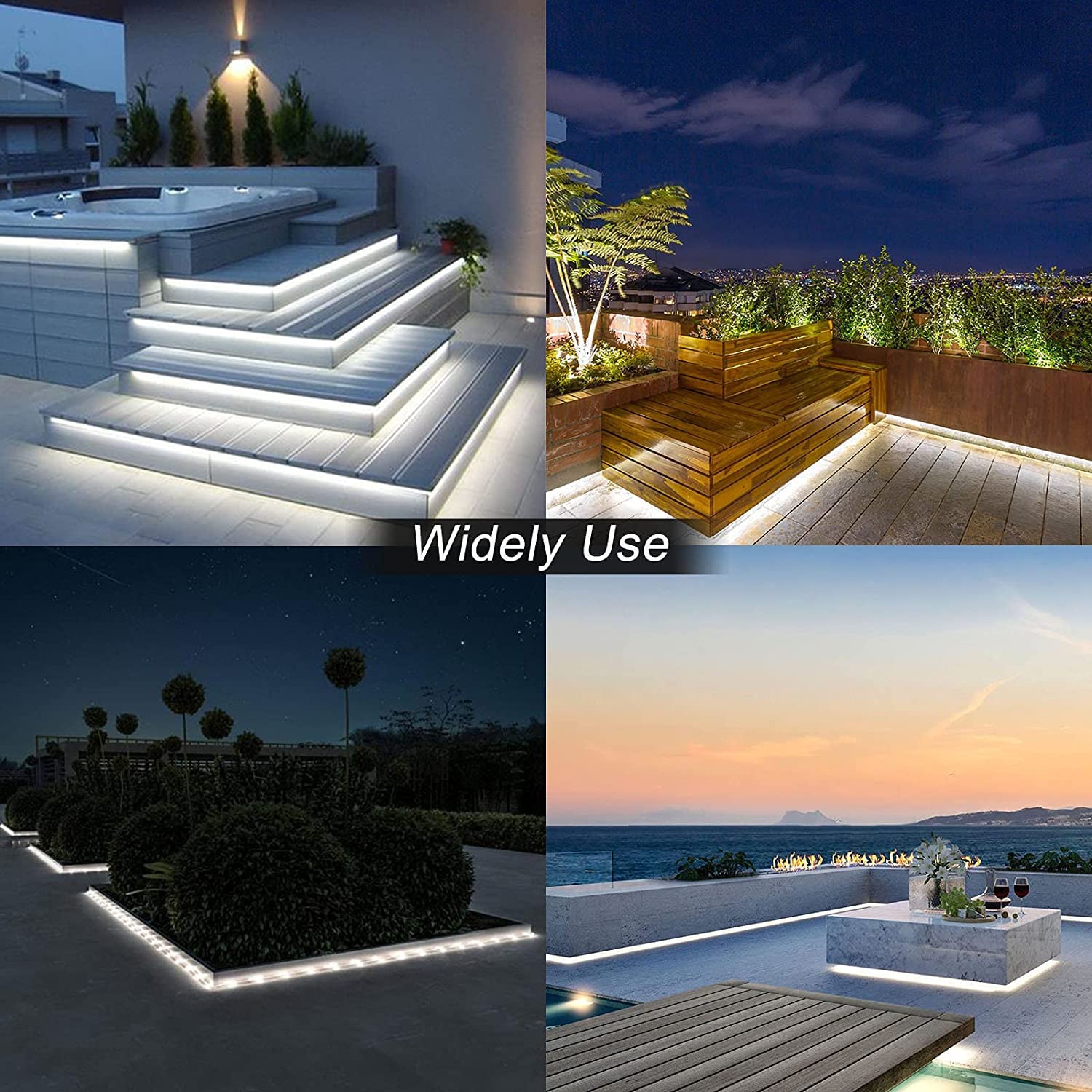 GUOTONG LED Rope Lights, Waterproof & Connectable, 131.2FT, White, Ideal for Indoor/Outdoor Decorative Lighting