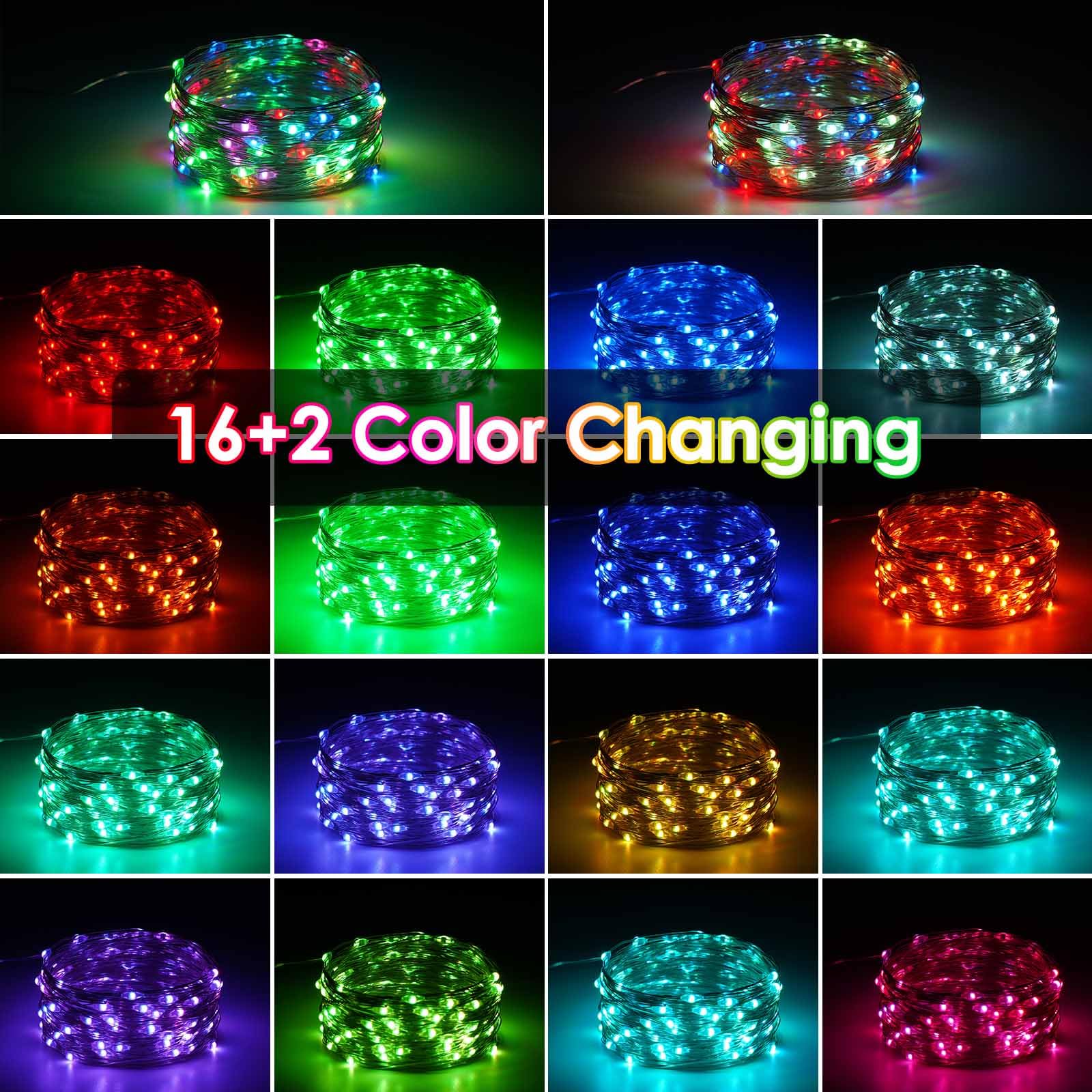 Bossern 2 Pack 20Ft Rgb Color Changing Fairy Lights With Remote & Timer For Indoor/Outdoor Decor