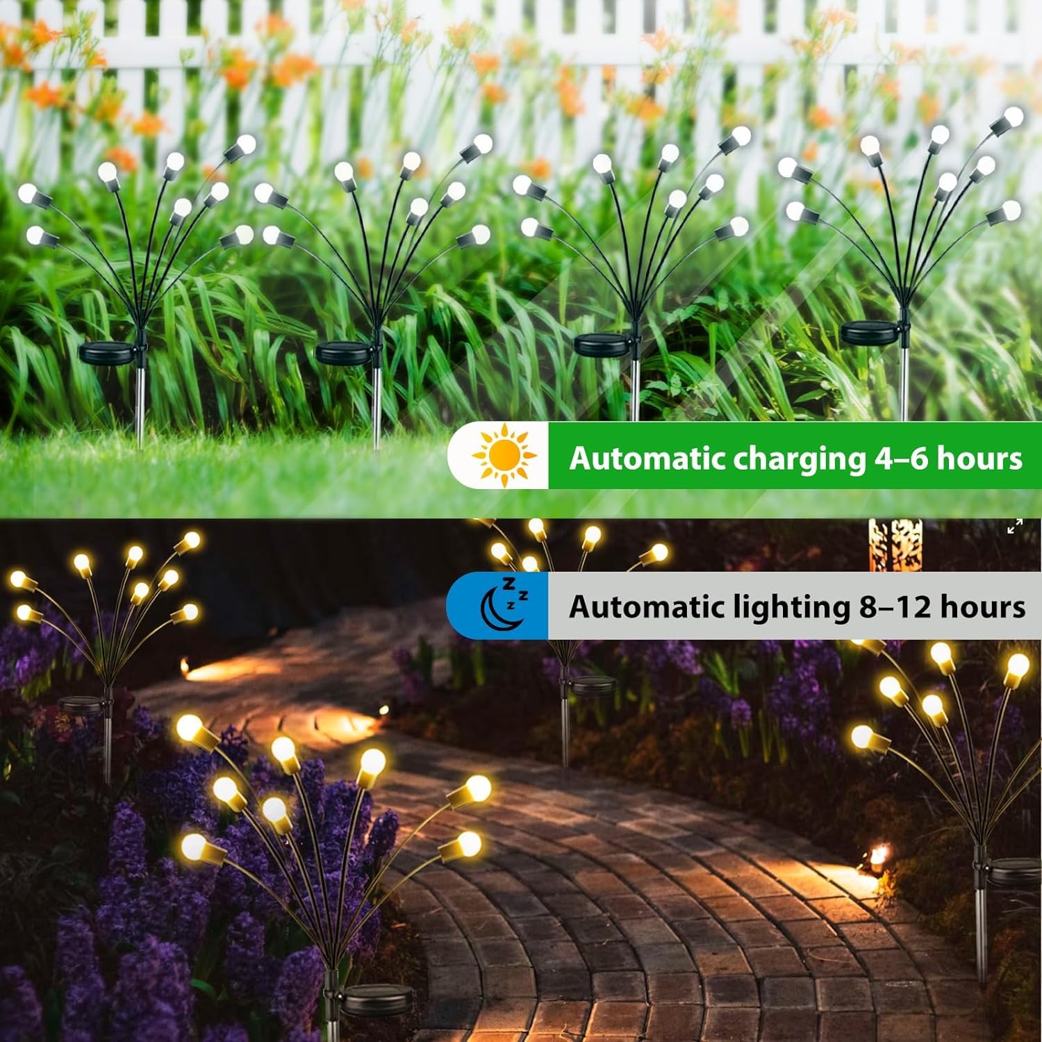 New Upgraded Solar Garden Lights, 10 Pack Solar Firefly Lights Outdoor, Solar Swaying Lights, Waterproof Solar Outdoor Fairy Lig