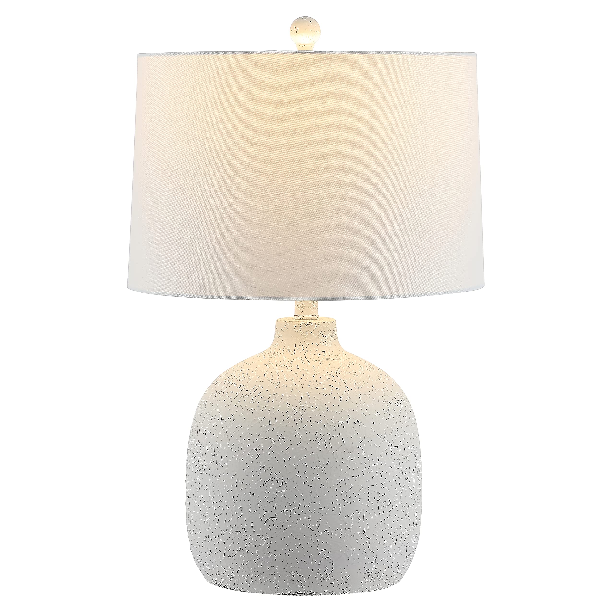 SAFAVIEH Lighting Collection Veleri Modern Cream 24-inch Bedroom Living Room Home Office Desk Nightstand Table Lamp (LED Bulb In