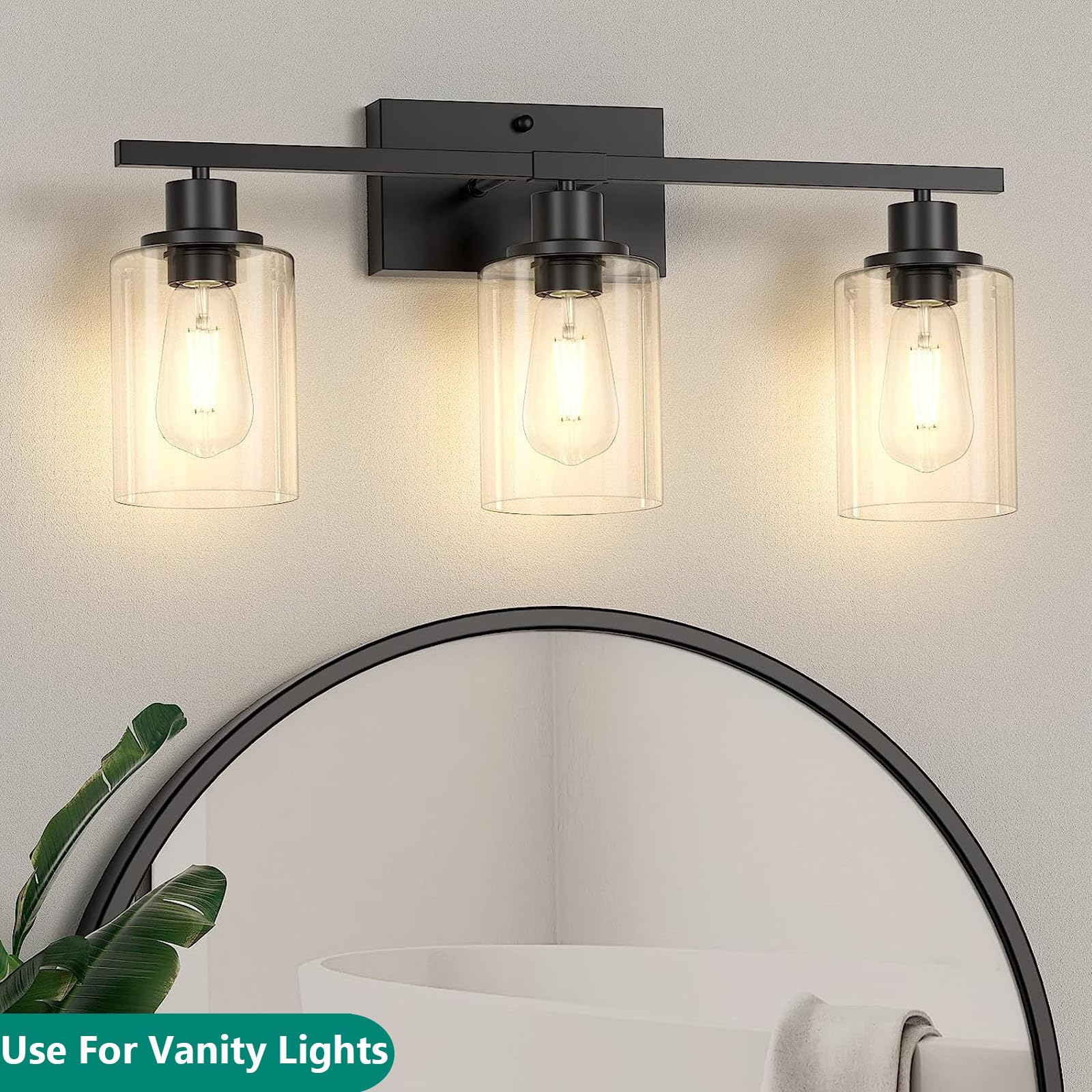 3-Pack Clear Glass Lampshade Replacement, High Transmittance Cylinder Glass Cover, 5.51In Height, 3.93In Diameter, 1.69In Fitter