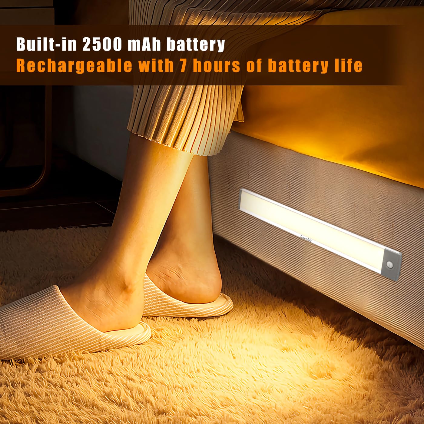 Lepotec 54 Led Under Counter Lighting, Motion Kitchen Cabinet Light, Battery Operated Closet Lights, Rechargeable Wireless Campe