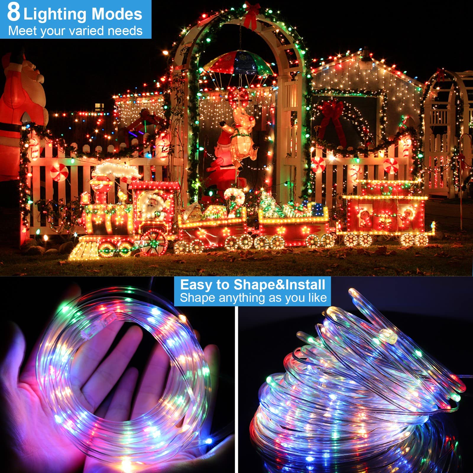 Wind Star Solar Rope Lights Outdoor, 72Ft 200 Led Solar Powered Fairy Lights With Remote, 8 Modes Waterproof String Lights For Patio Deck Garden Trampoline Tree Party Wedding Decor, Multicolor
