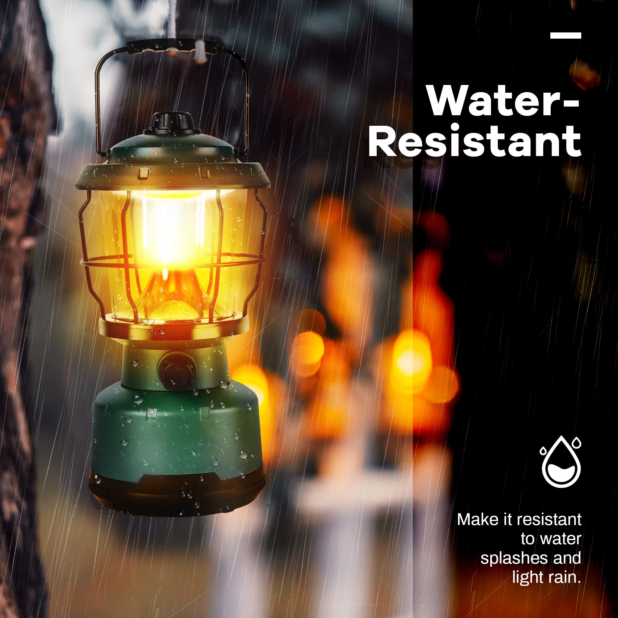 Elesall Led Camping Lantern, 2500Lm Rechargeable, Water Resistant For Emergencies & Hiking