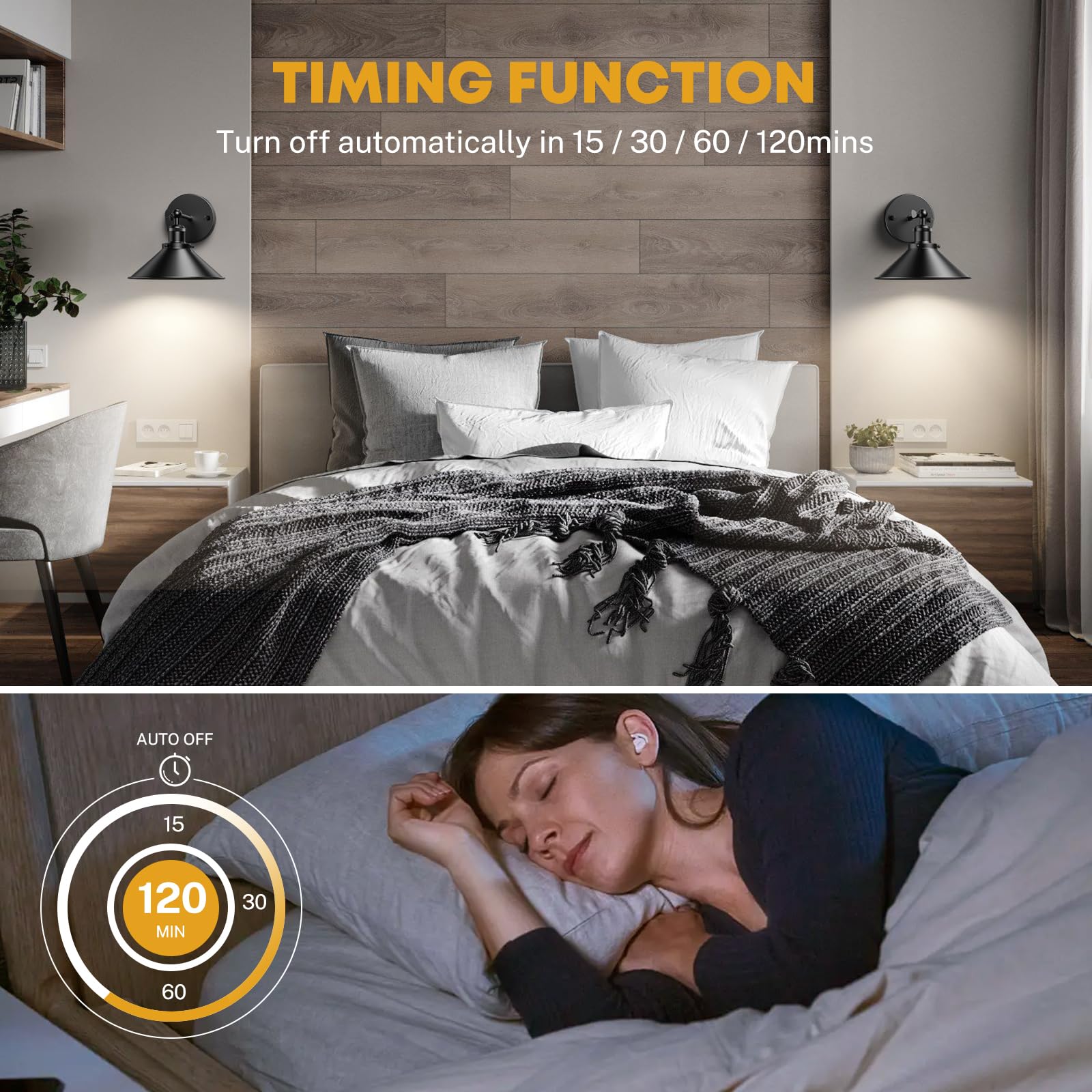 Nooknova Battery Operated Wall Sconce, Swing Arm Wall Lights Battery Powered Sconces Wall Lamp Fixture Cordless Wall Lights Set Of 2 With Remote Adjustable For Bedroom Farmhouse Hallway