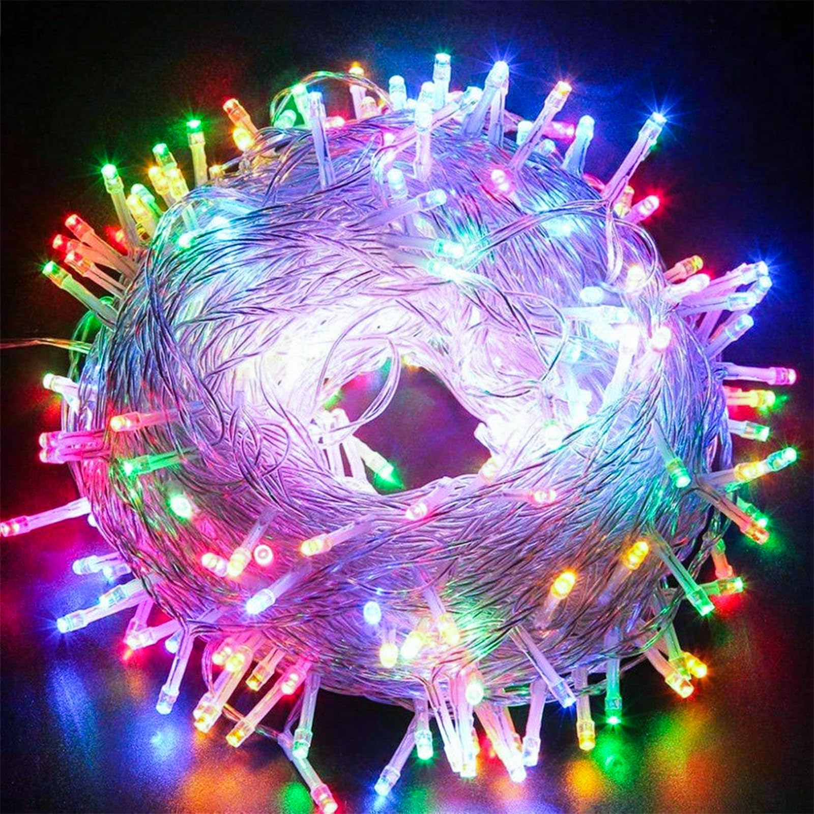 JACUXLSS Pastel Plug in Easter String Lights, 33ft 100 LED Clear Wire Decorative Multicolored Christmas Birthday Wedding Party L