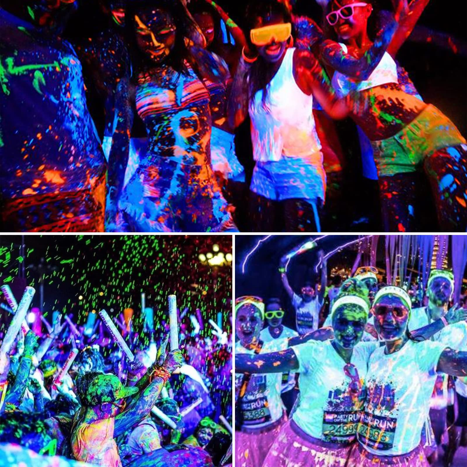 LOXYEE PAR38 Halloween LED Black Light Bulbs 2 Pack,E26 Base 20W(200W Equivalent) Black Light UVA Level 385-400nm, Glow in The D