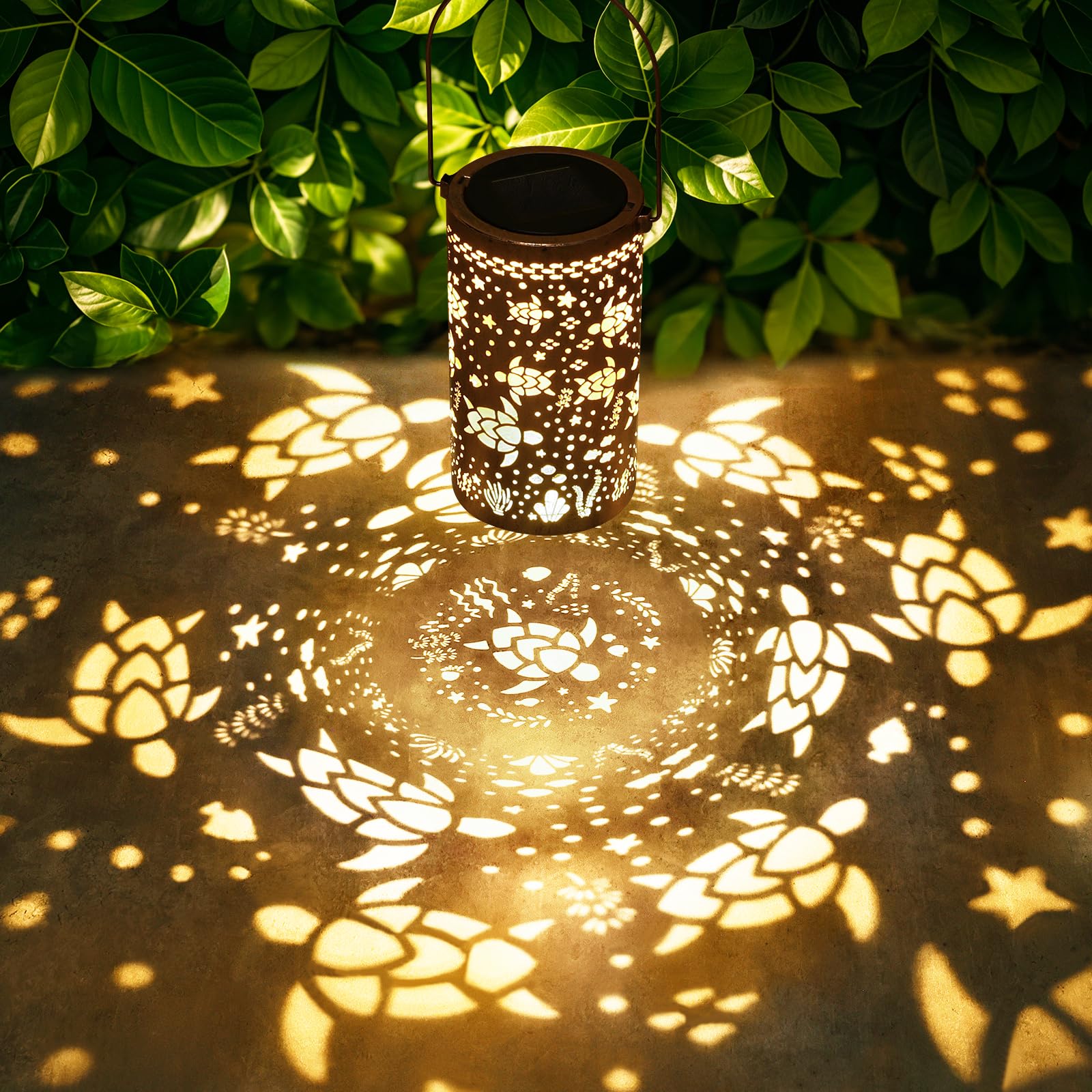 Fabuday Sea Turtle Outdoor Solar Lantern Waterproof - Hanging Solar Power Lights Led for Outside, Garden Decor for Patio, Porch,