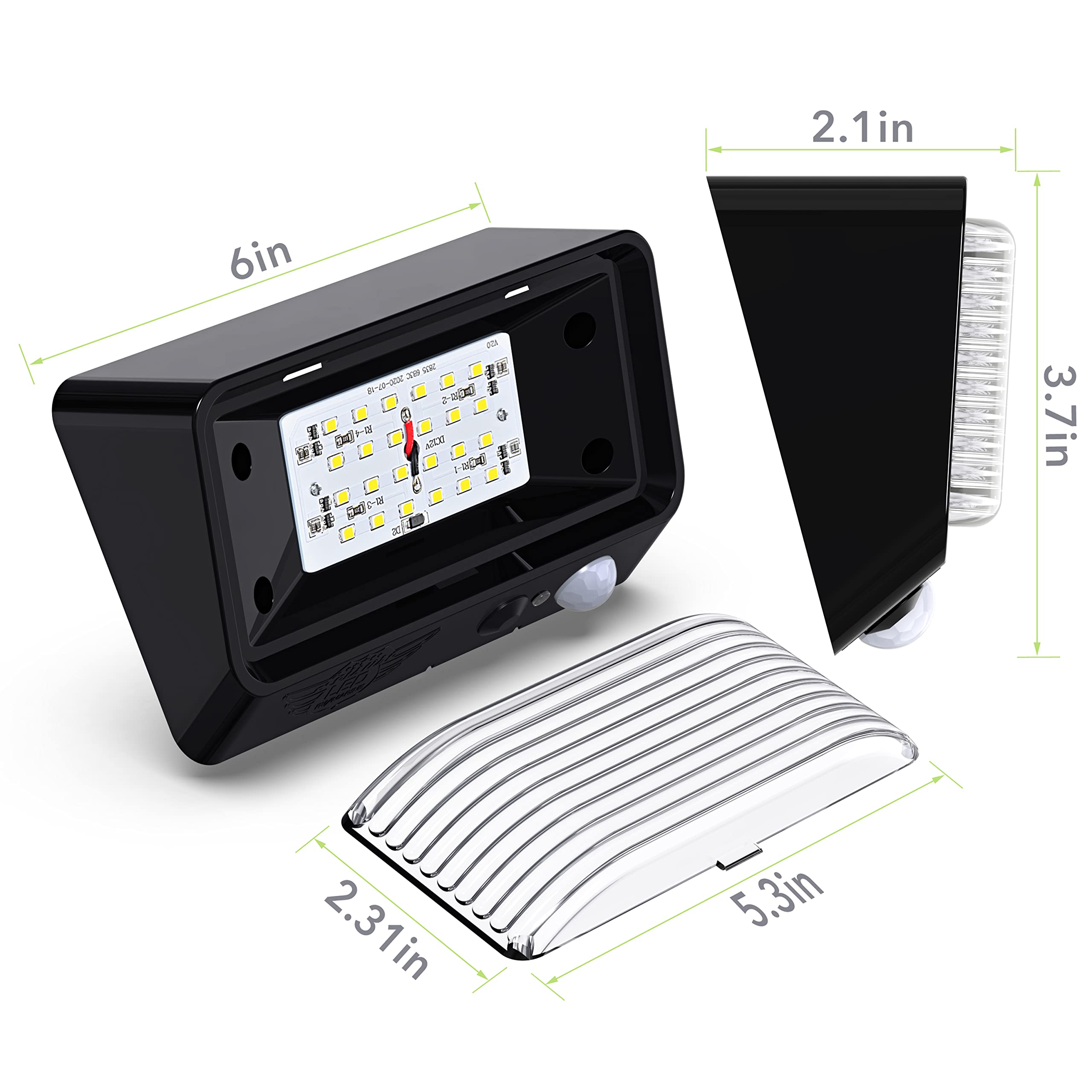 Leisure Led Rv Exterior Motion Sensor Porch Utility Light 12V 300 Lm Lighting Fixture. Replacement Lighting For Rvs, Trailers Campers 5Th Wheels White Base (Black)