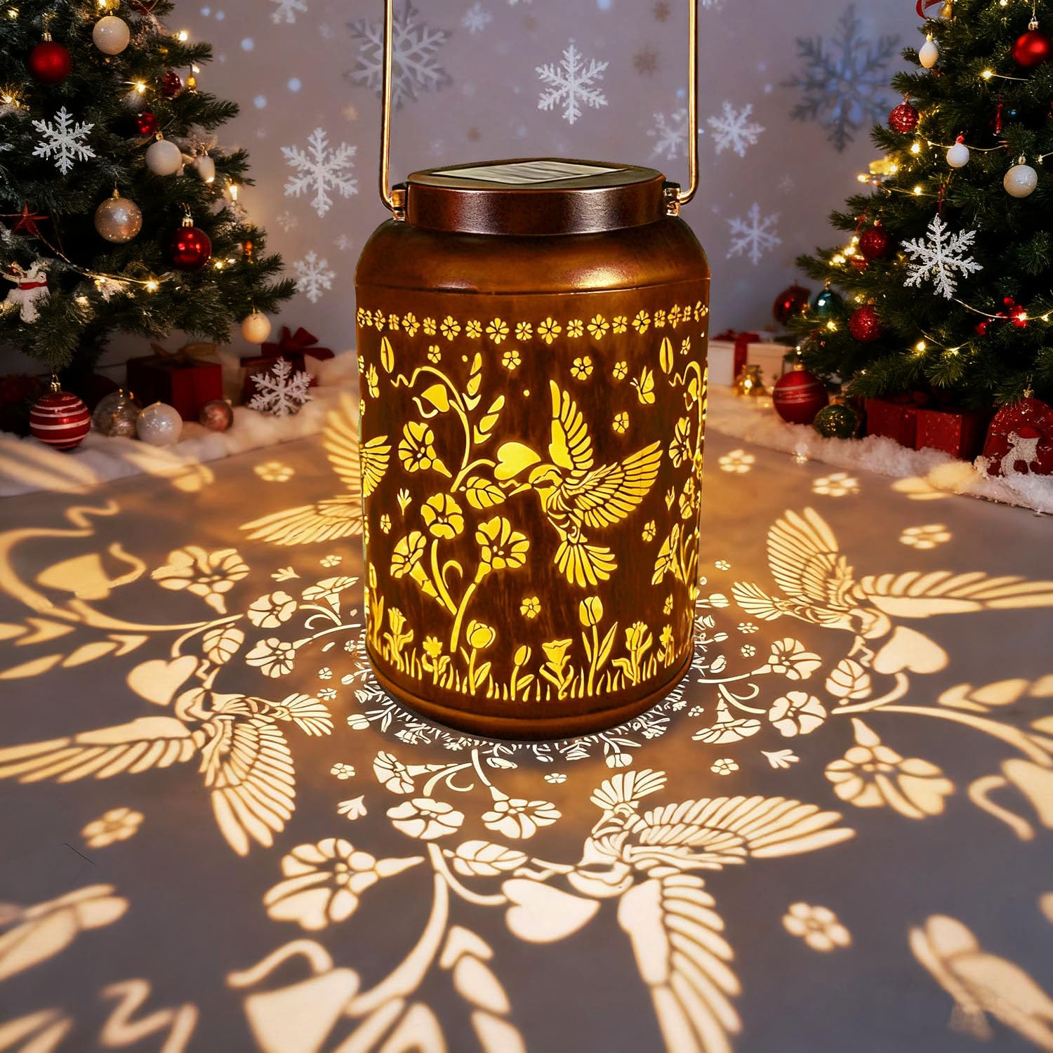 Hummingbird Solar Lanterns Outdoor Waterproof Garden Decor Birthday Gifts For Women Mom Grandma Hanging Solar Lights Metal Decorative Hummingbird Gifts For Christmas Yard Balcony Porch Decorations