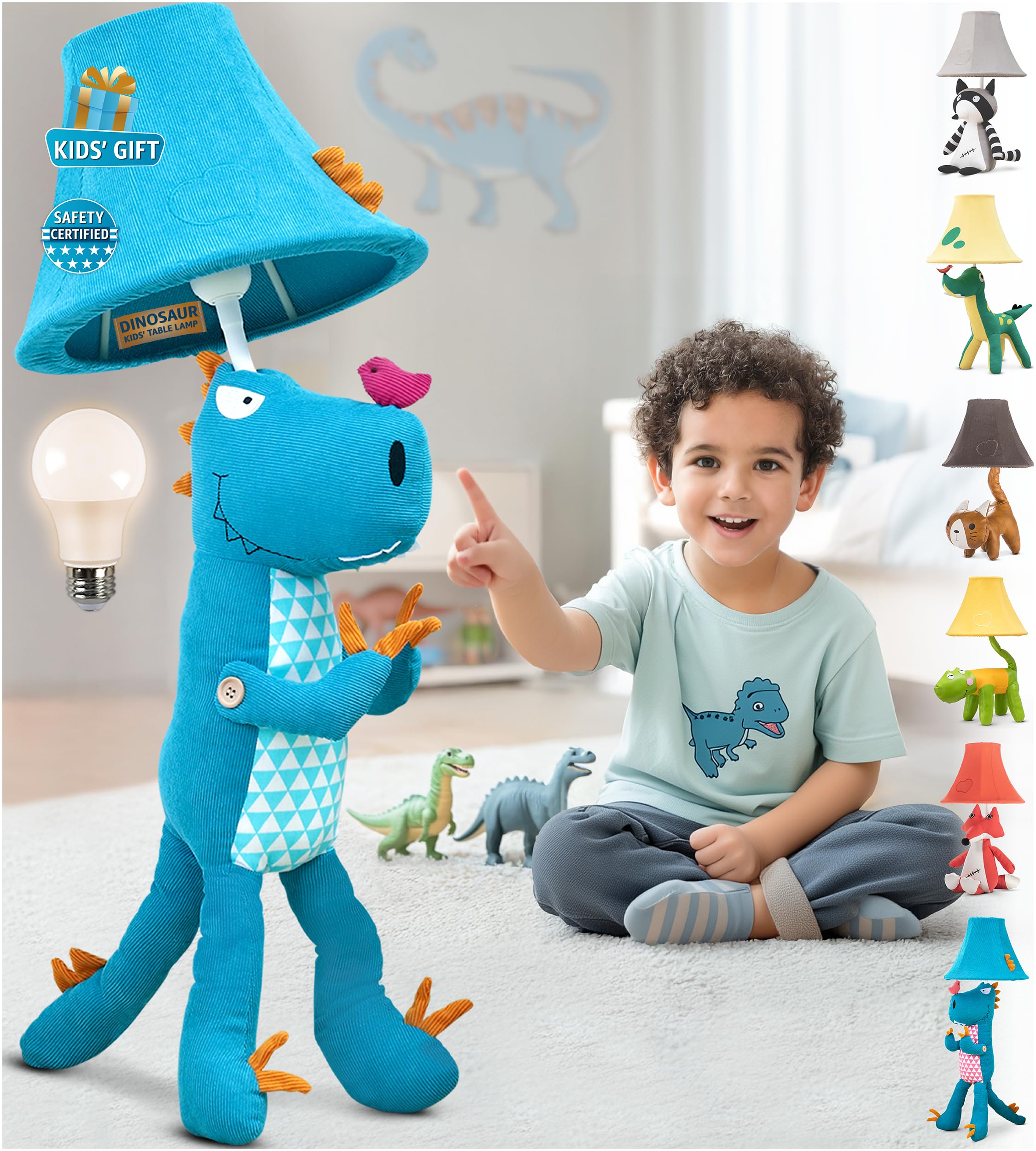 Dinosaur Kids Lamp for Boys Bedroom - 27, Boys Lamp for Kids Room - Cute Christmas Gifts, Birthday Gifts for All Ages: Toddler G