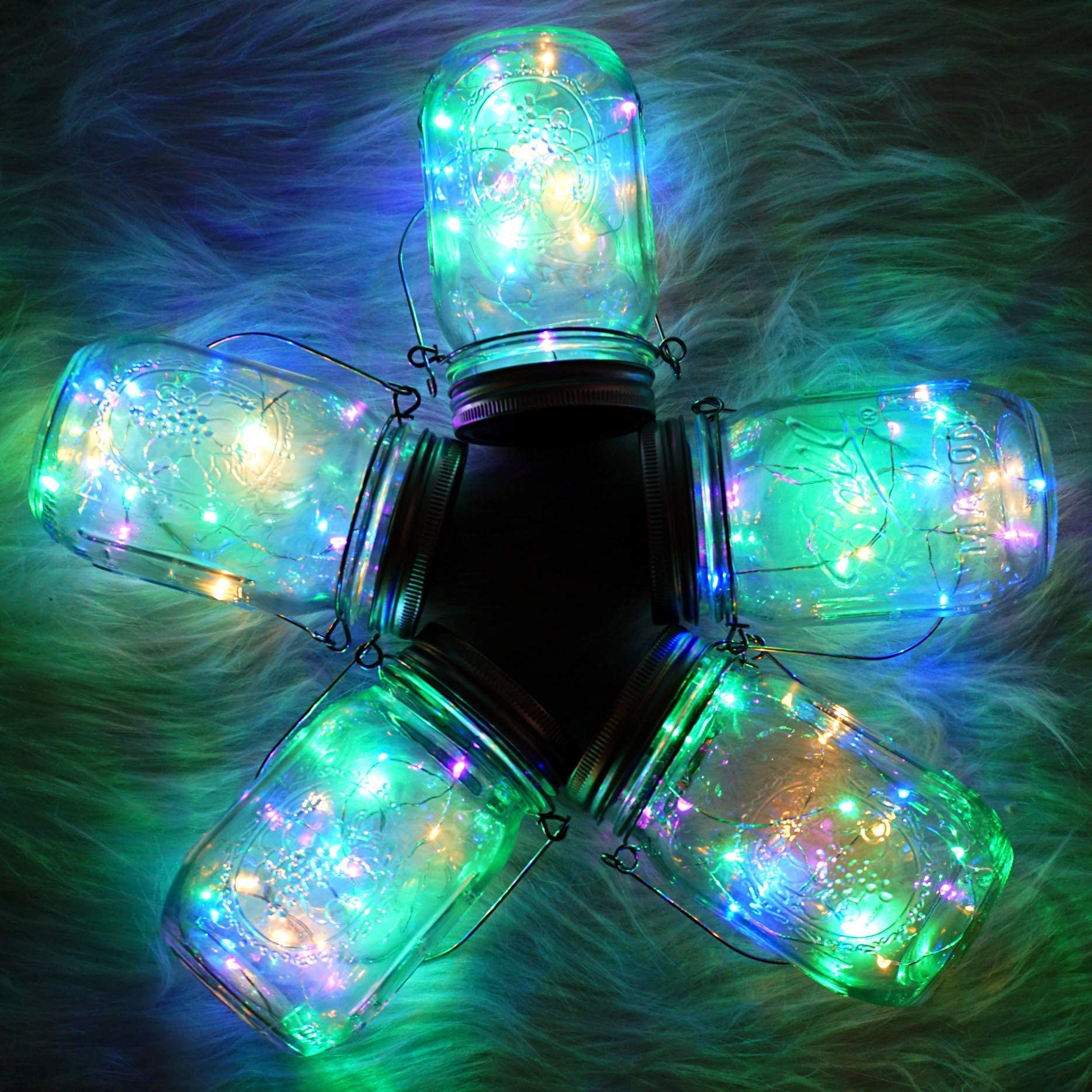 Smilingtown Solar Mason Jar Light Lids - 10 Pack 20 Led Fairy Lights For Patio & Garden Decor