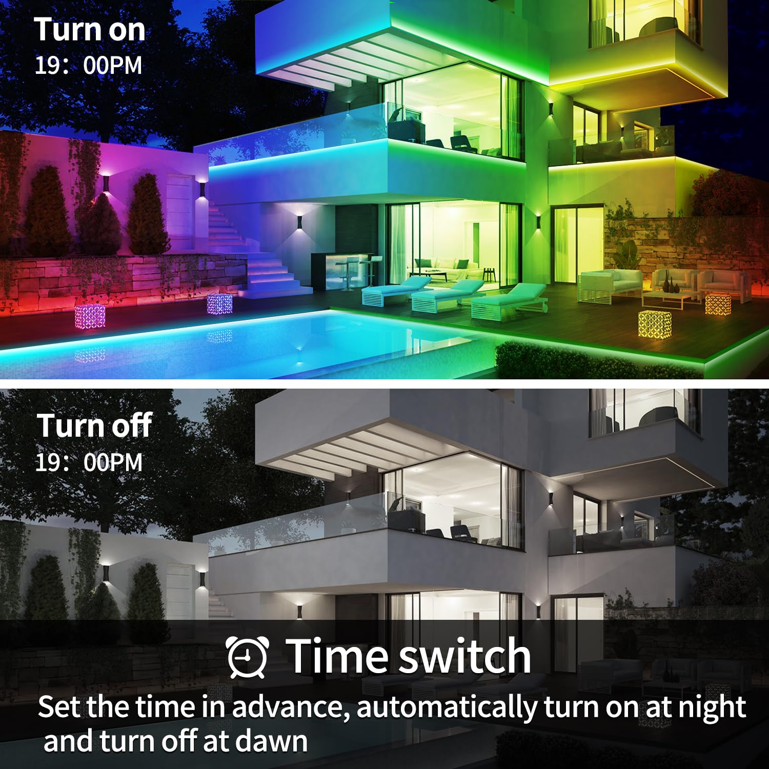 vimeepro LED Strip Lights 200ft IP68 Waterproof RGB with Remote & App Control