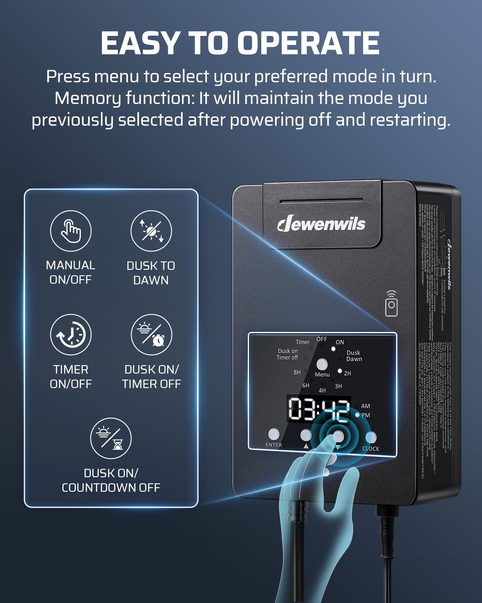 Dewenwils 120W Low Voltage Landscape Transformer With Remote Control, 120V Ac To 12V Dc, Low Voltage Transformers With Photocell