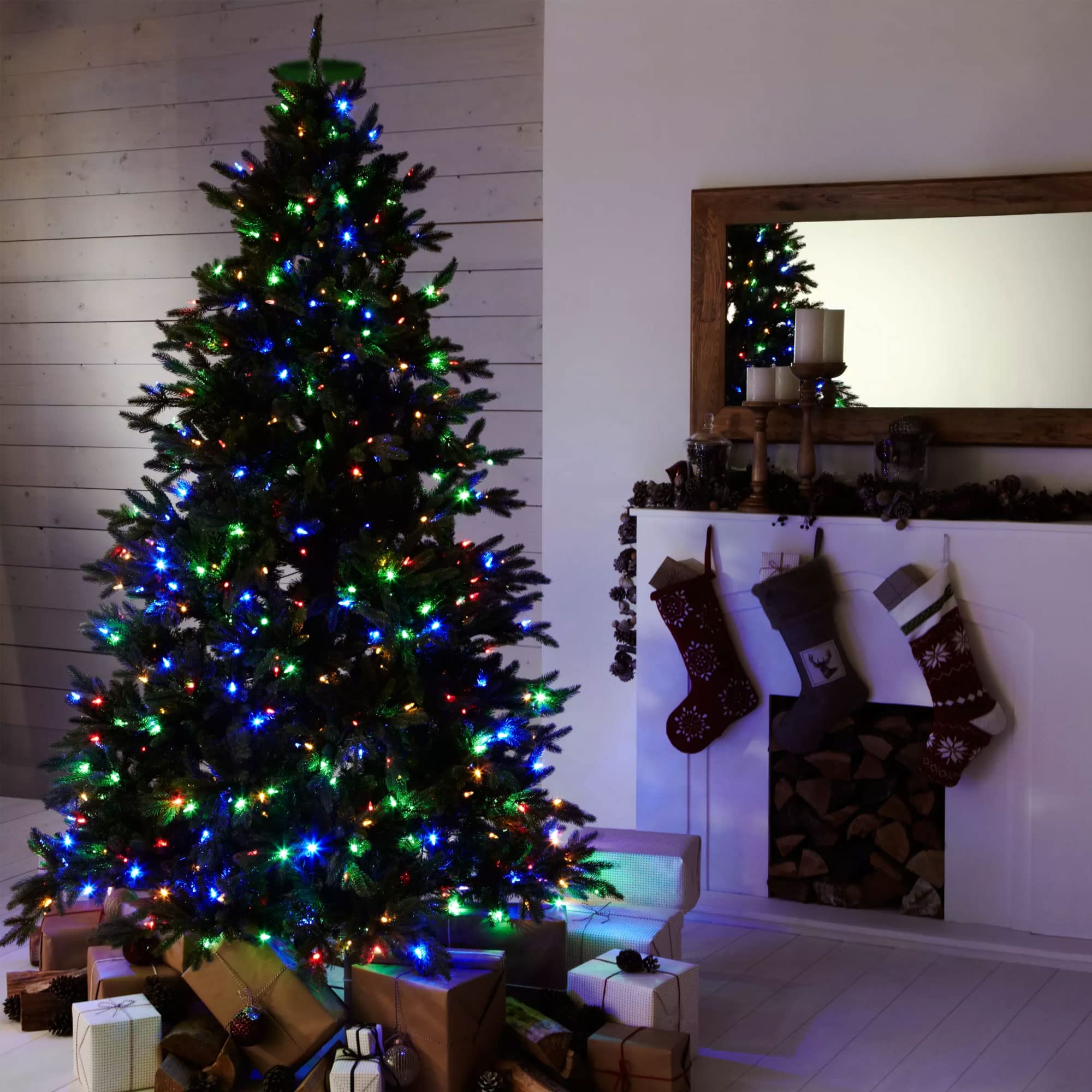 Dazzle Bright Christmas Tree Lights, 448 LED Waterfall Tree Topper Lights with Remote & 8 Lighting Modes, 8.2FT X 16 Lines Chris